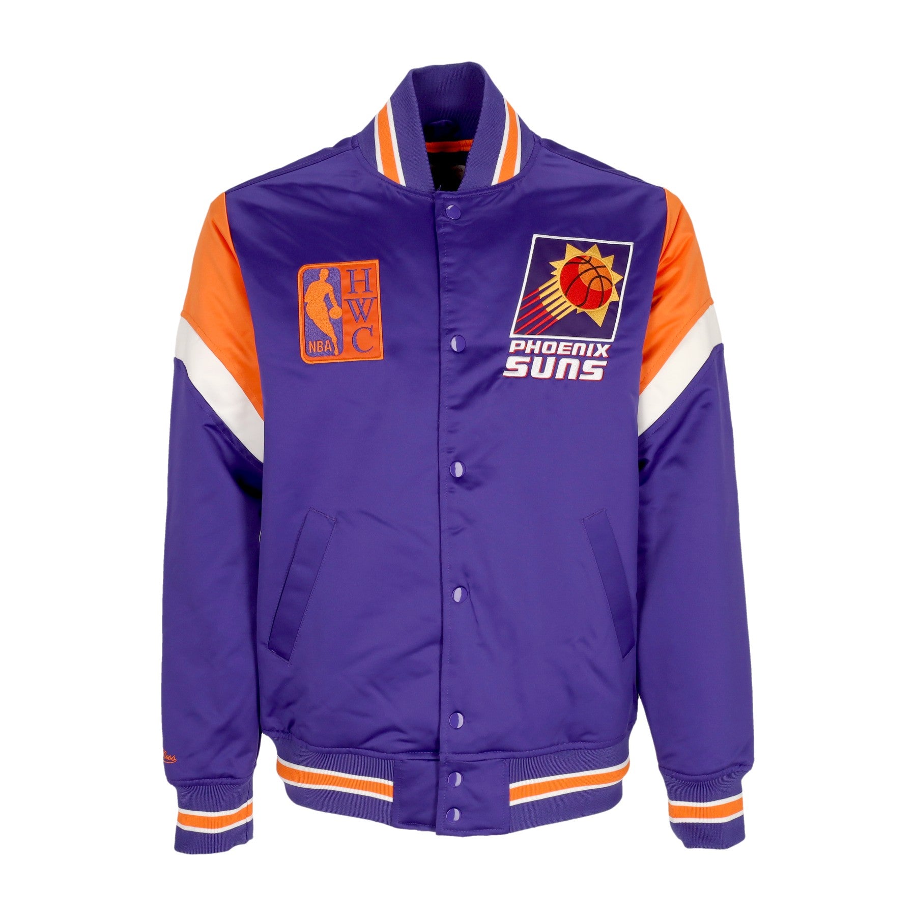 Mitchell & Ness, Giubbotto Bomber Uomo Nba Heavyweight Satin Jacket Phosun, Original Team Colors