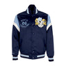 Mitchell & Ness, Giubbotto Bomber Uomo Ncaa Heavyweight Satin Jacket Unchee, Light Blue