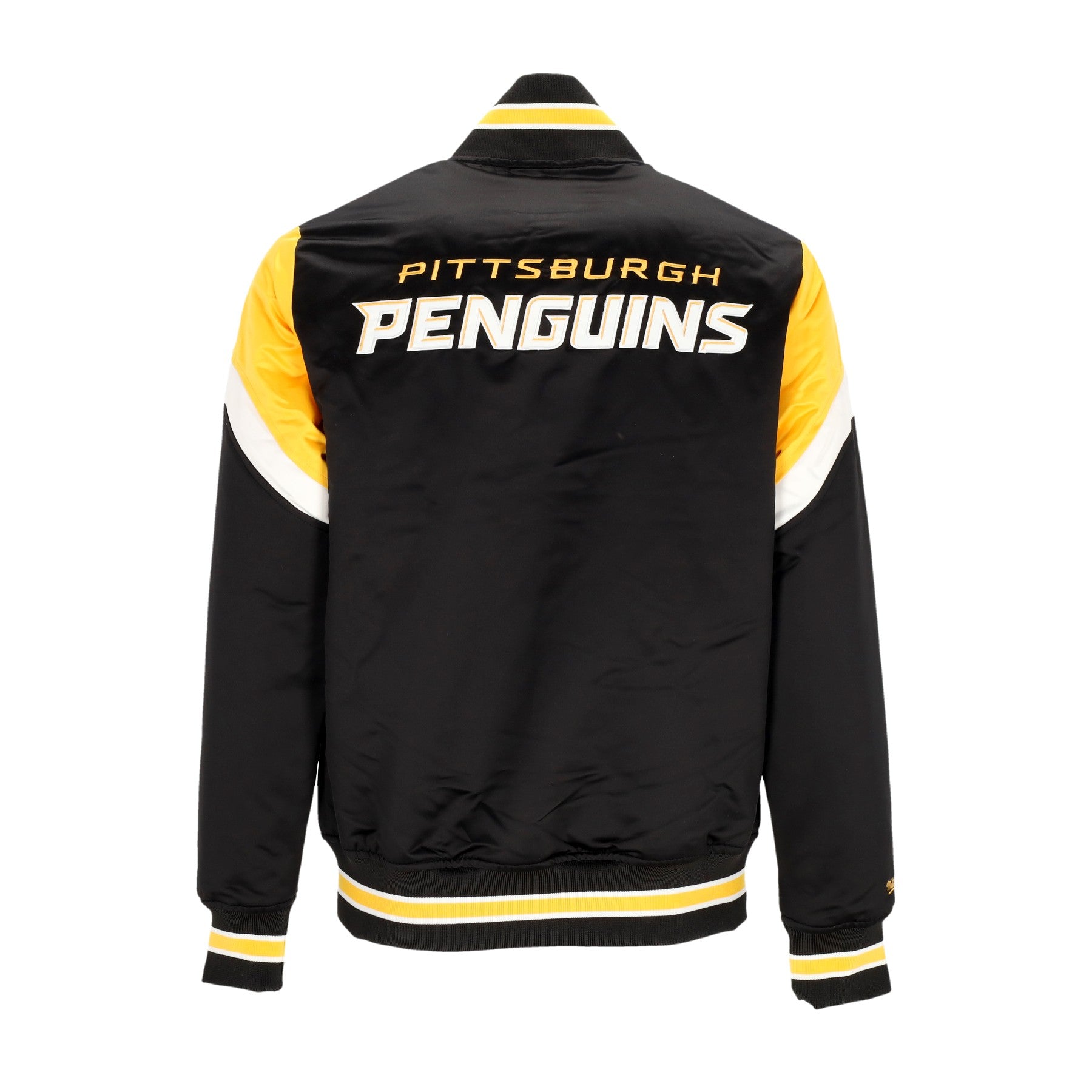 Mitchell & Ness, Giubbotto Bomber Uomo Nhl Heavyweight Satin Jacket Pitpen, 