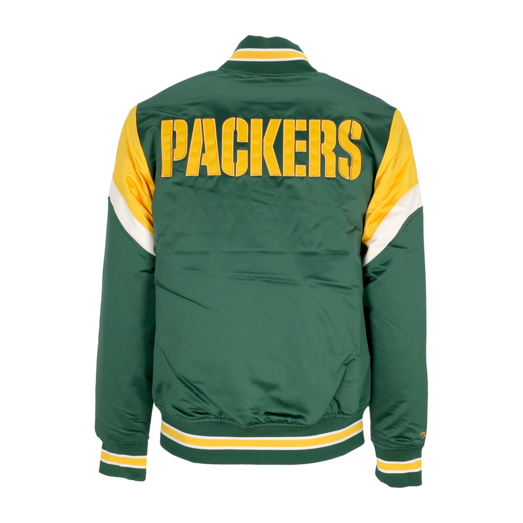 Mitchell & Ness, Giubbotto Bomber Uomo Nfl Heavyweight Satin Jacket Grepac, 