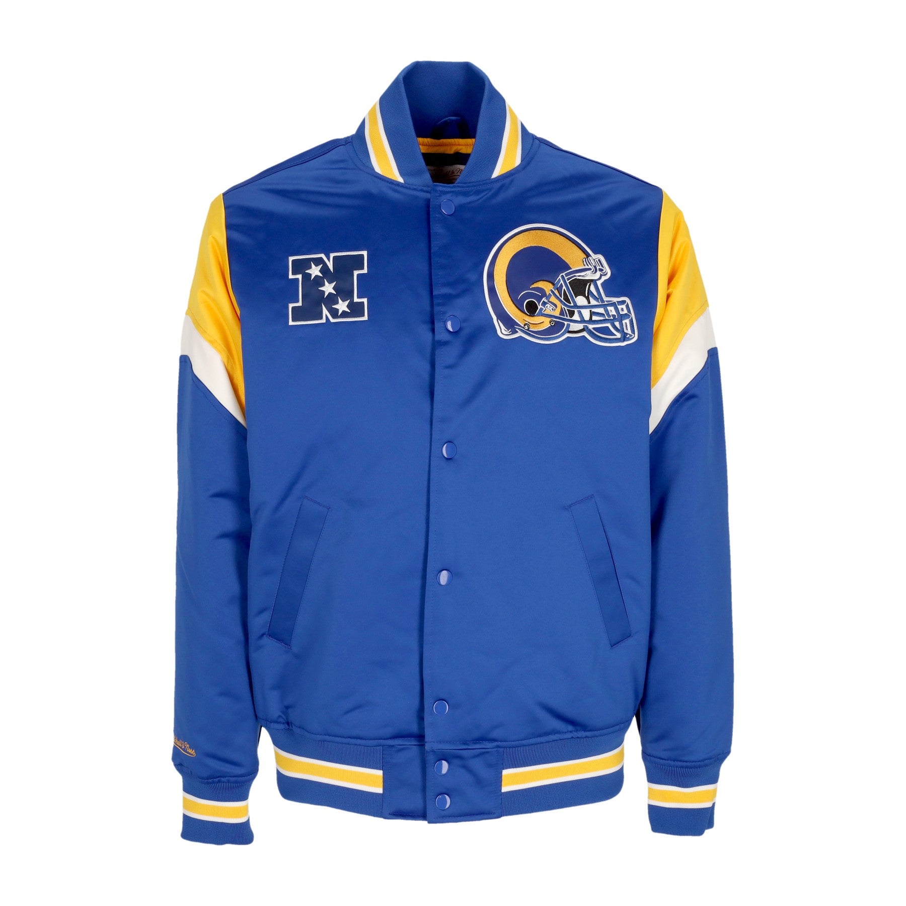 Mitchell & Ness, Giubbotto Bomber Uomo Nfl Heavyweight Satin Jacket Losram, Original Team Colors