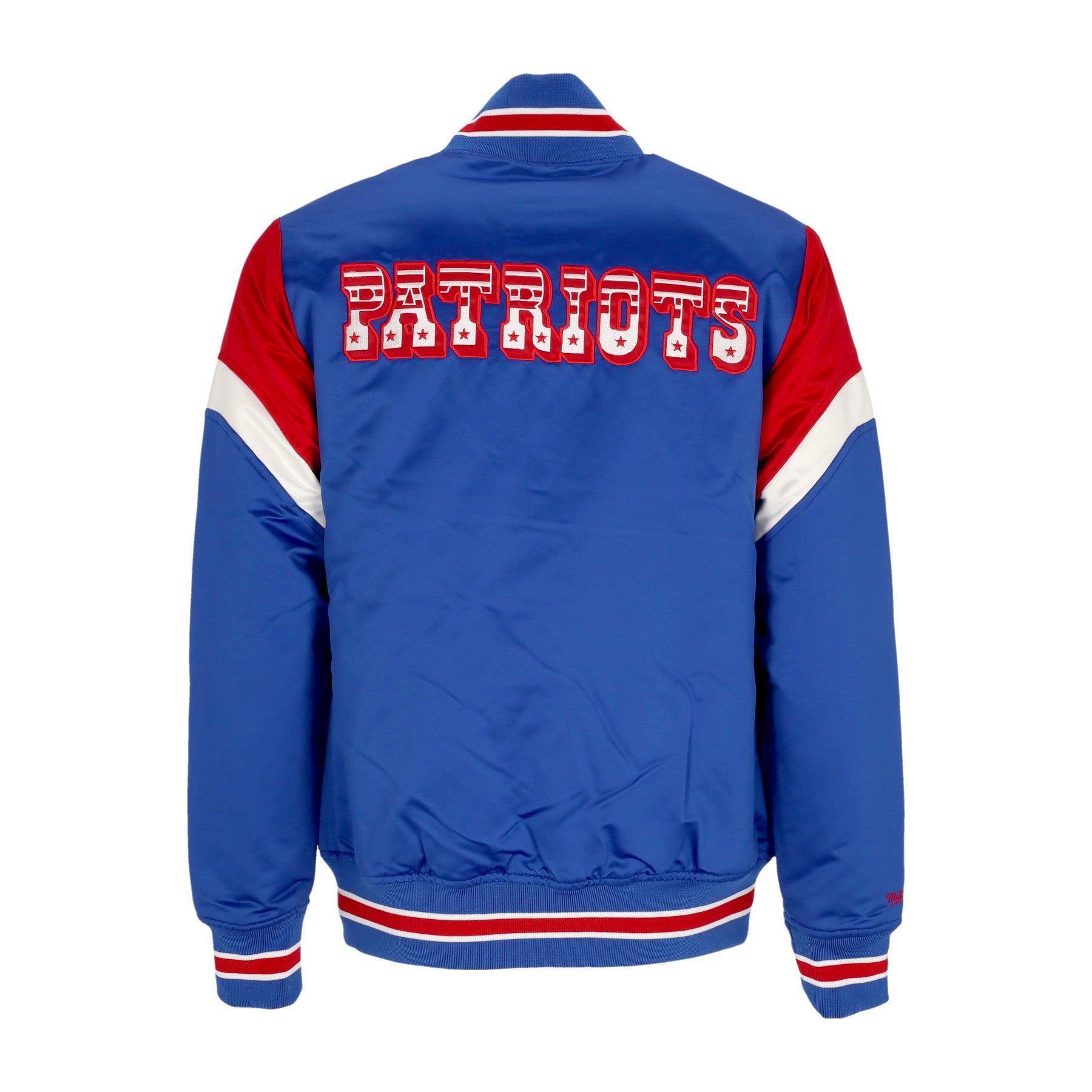 Mitchell & Ness, Giubbotto Bomber Uomo Nfl Heavyweight Satin Jacket Neepat, 