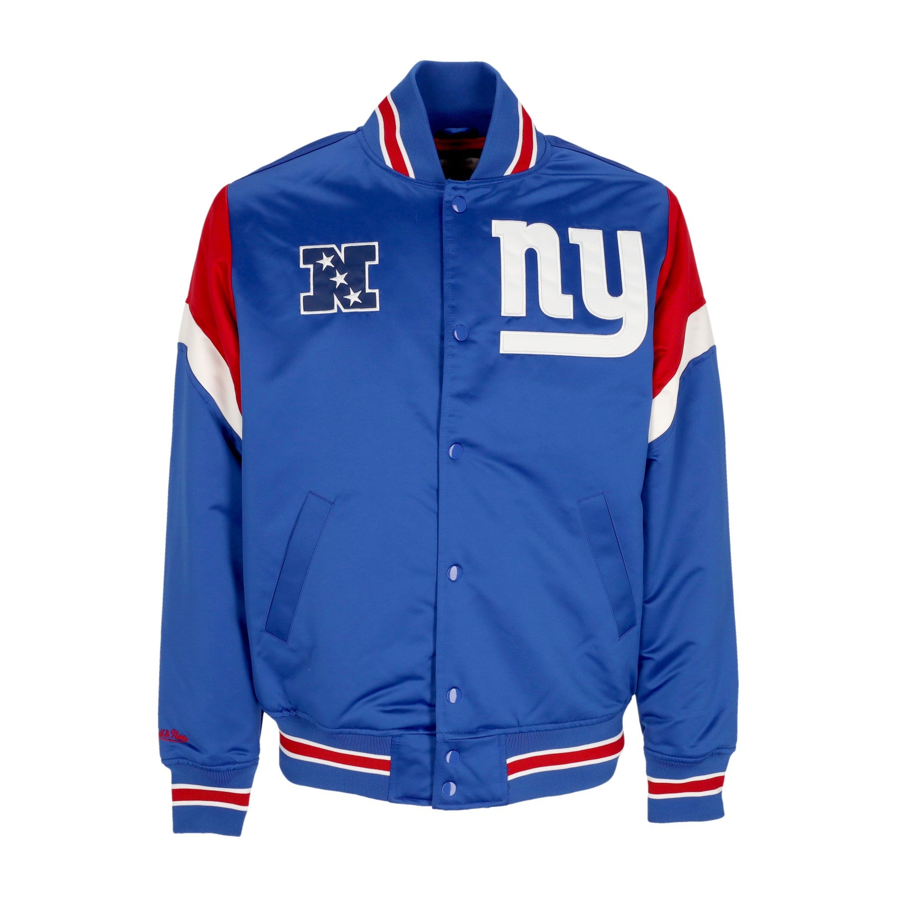 Mitchell & Ness, Giubbotto Bomber Uomo Nfl Heavyweight Satin Jacket Neygia, Original Team Colors