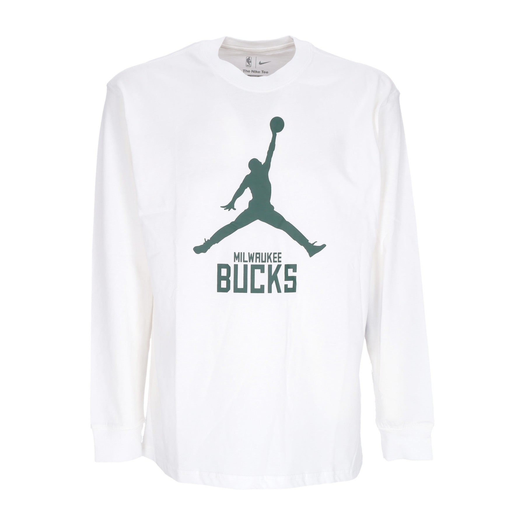 Jordan Nba, Maglietta Manica Lunga Uomo Nba Essentials L/s Tee Milbuc, White