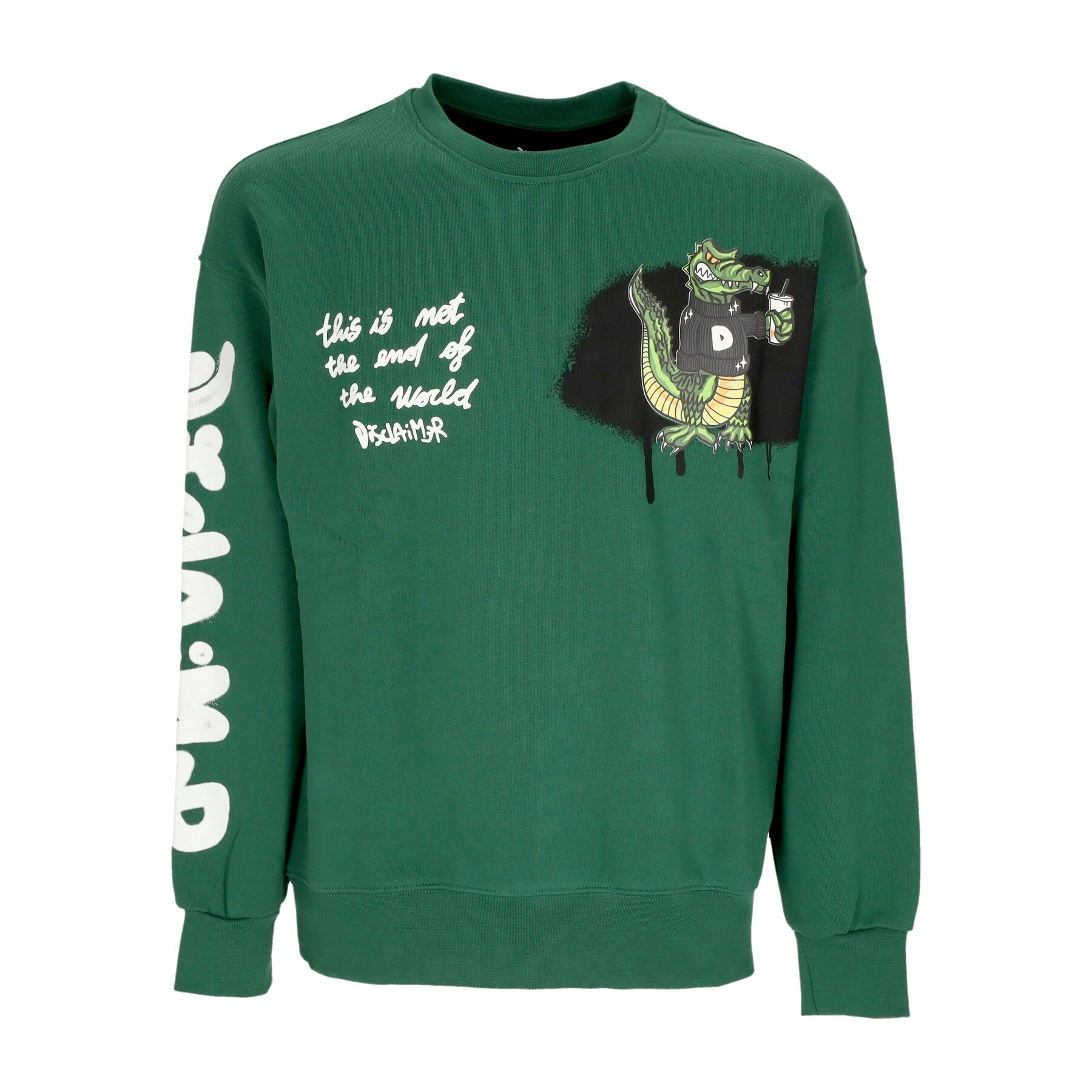 Disclaimer, Felpa Leggera Girocollo Uomo 25 Crewneck, Bottle Green