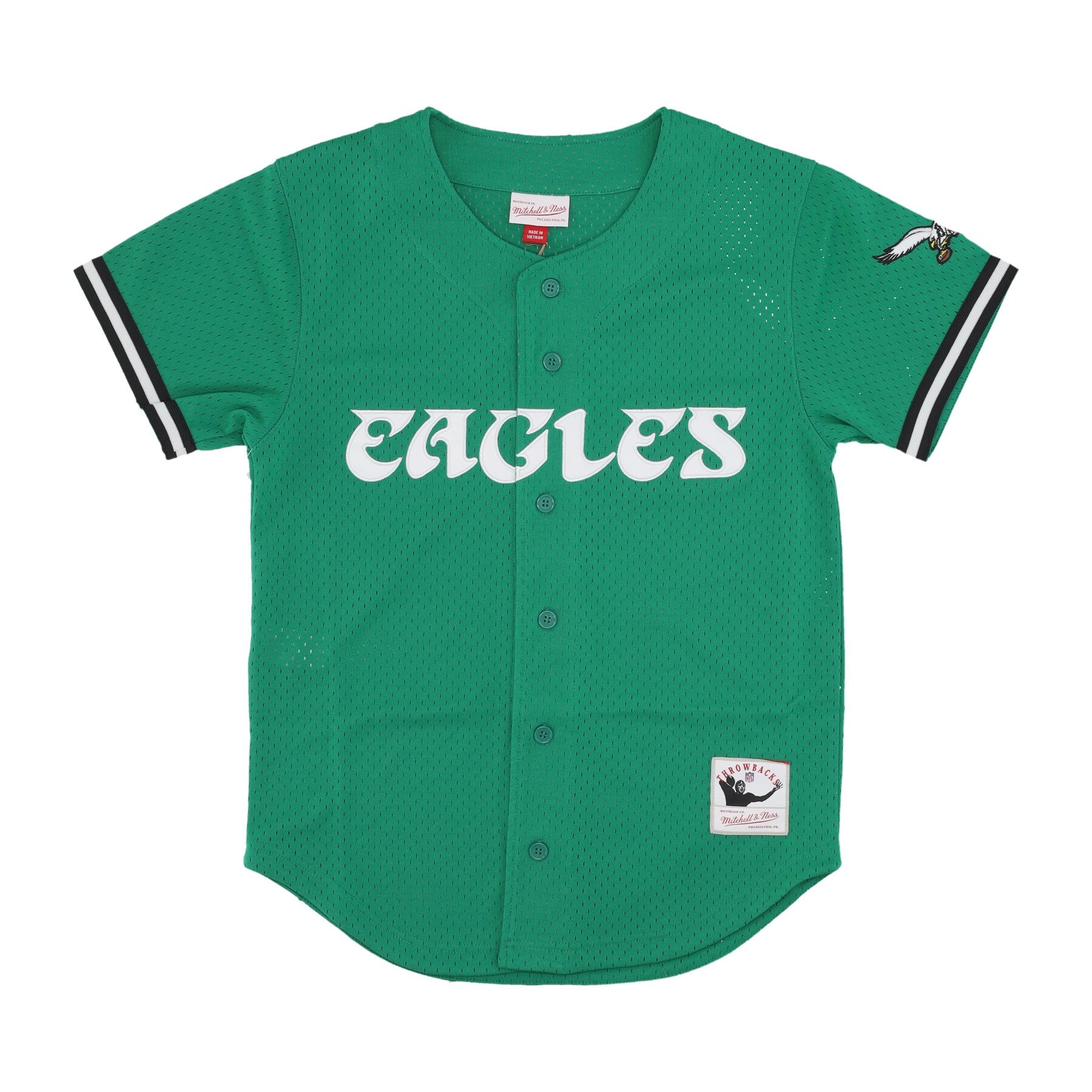 Mitchell & Ness, Casacca Bottoni Uomo Nfl On The Clock Mesh Button Front Phieag, Kelly Green
