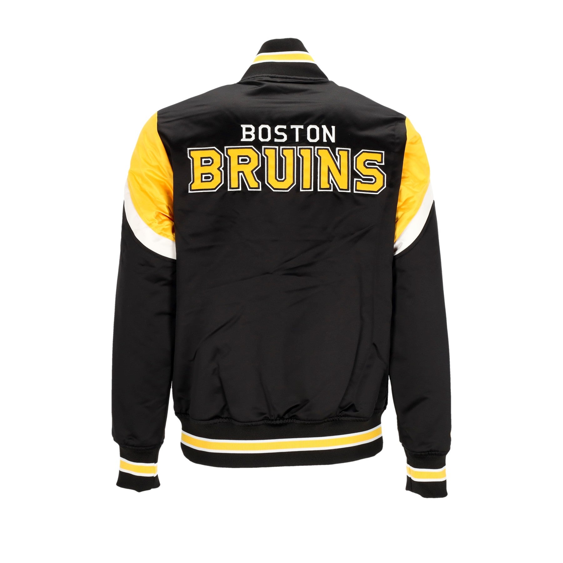 Mitchell & Ness, Giubbotto Bomber Uomo Nhl Heavyweight Satin Jacket Bosbru, 