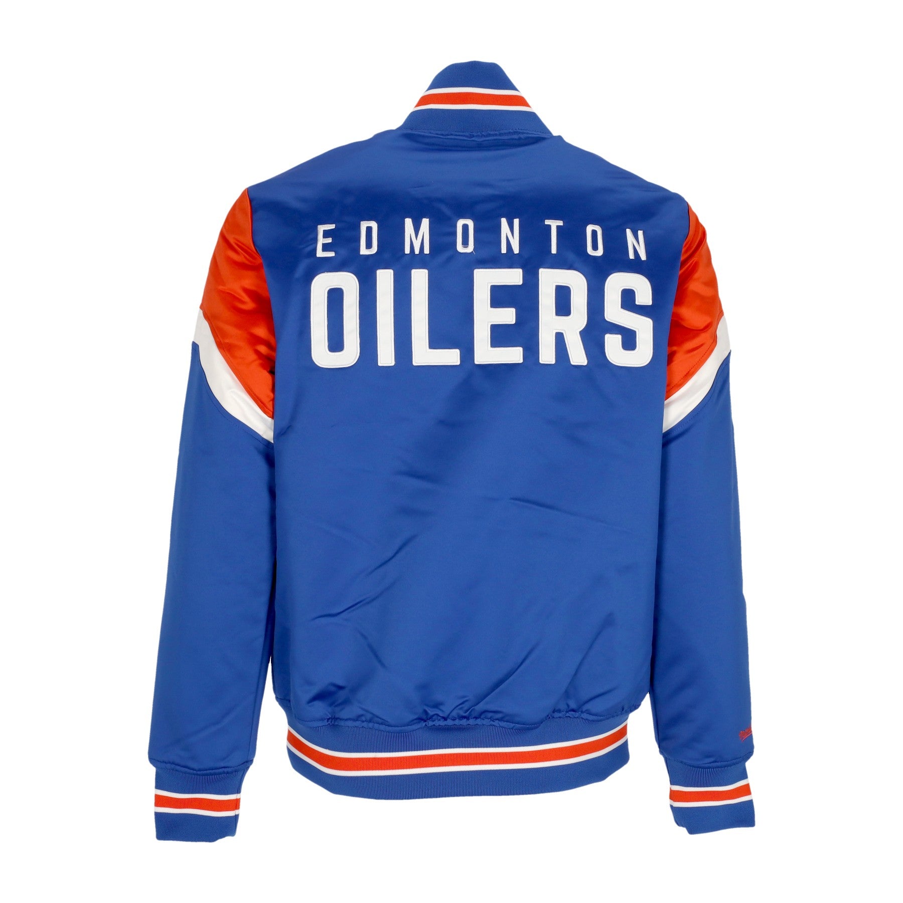 Mitchell & Ness, Giubbotto Bomber Uomo Nhl Heavyweight Satin Jacket Edmoil, 