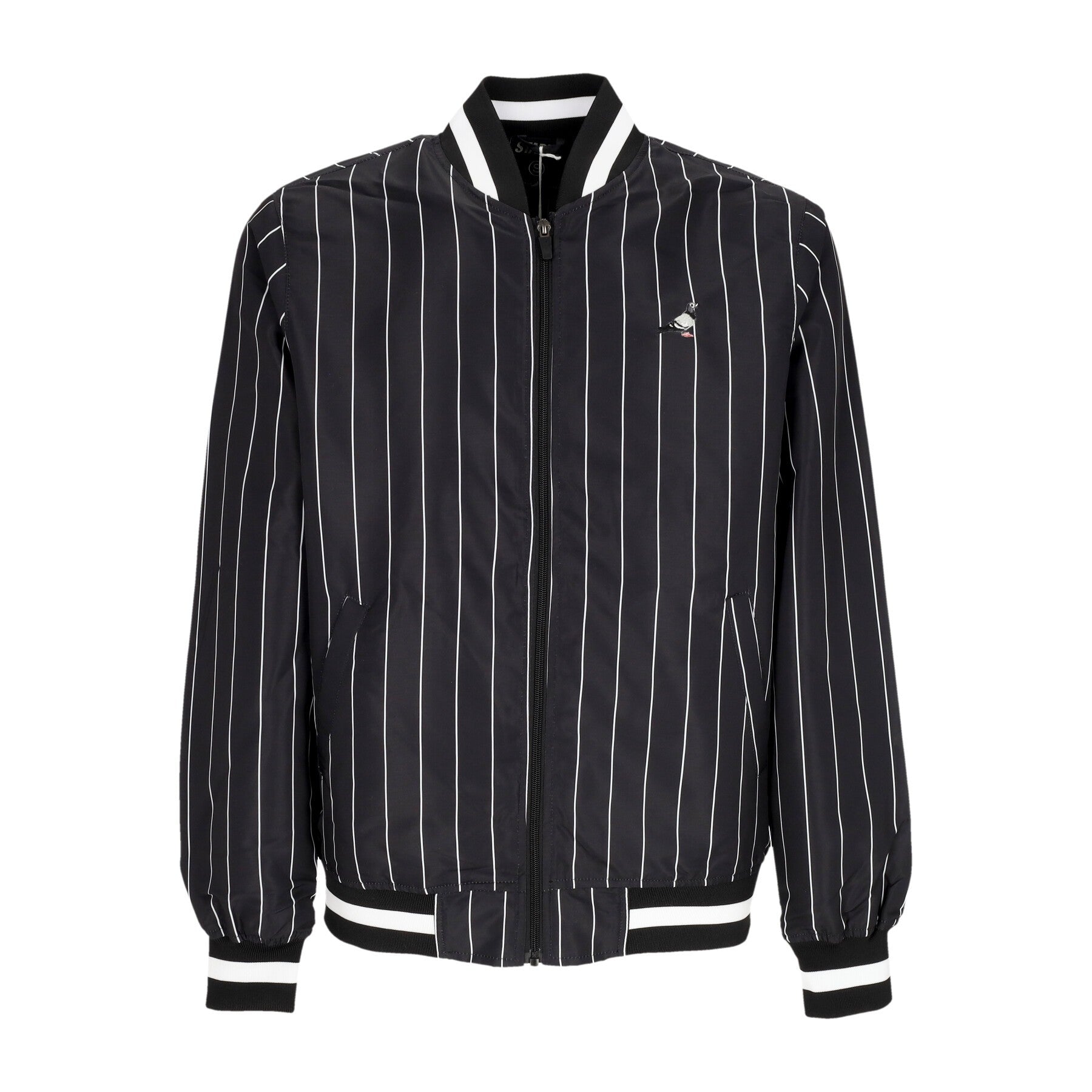 Staple, Giubbotto Bomber Uomo Pinstripe Baseball Jacket, Black