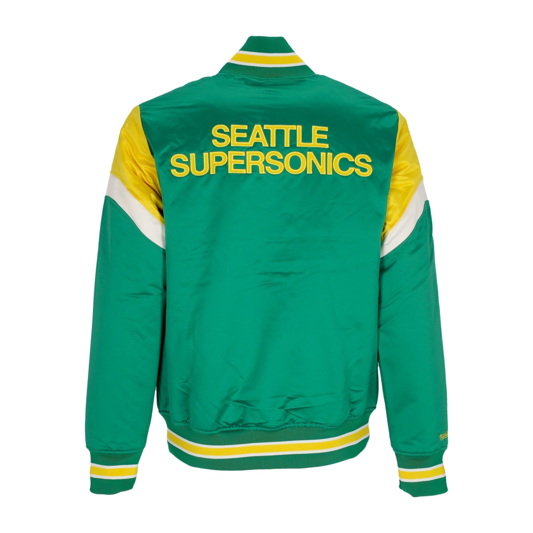 Mitchell & Ness, Giubbotto Bomber Uomo Nba Heavyweight Satin Jacket Seasup, 