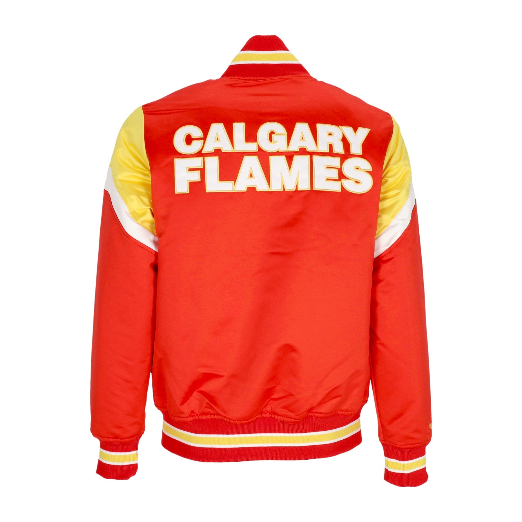 Mitchell & Ness, Giubbotto Bomber Uomo Nhl Heavyweight Satin Jacket Calfla, 