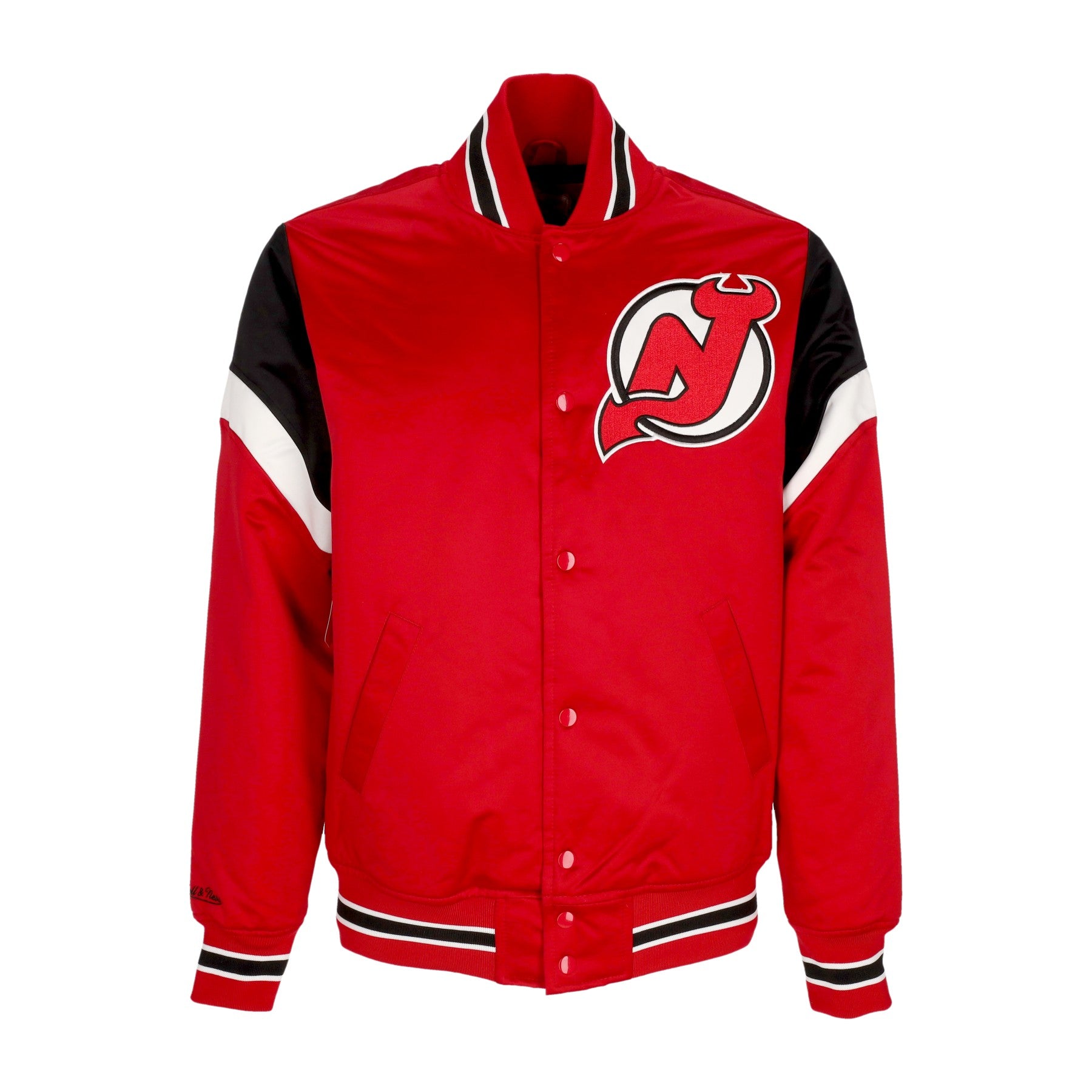 Mitchell & Ness, Giubbotto Bomber Uomo Nhl Heavyweight Satin Jacket Nejdev, Original Team Colors