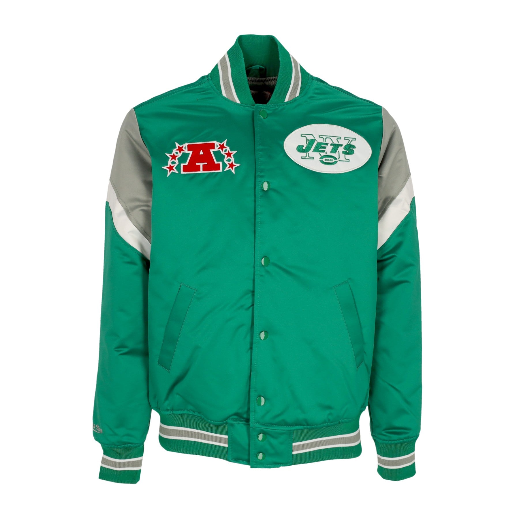 Mitchell & Ness, Giubbotto Bomber Uomo Nfl Heavyweight Satin Jacket Neyjet, Original Team Colors