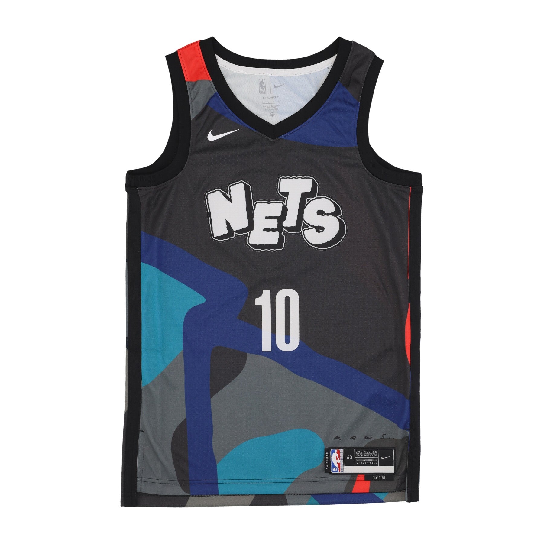 Nike Nba, Canotta Basket Uomo Nba City Edition 2023/24 Swingman Jersey No 10 Ben Simmons Bronet, Black