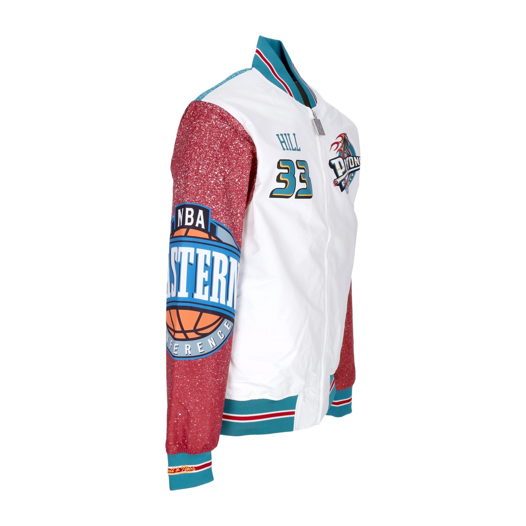 Mitchell & Ness, Giubbotto Bomber Uomo Nba Burst Warm Up Jacket No 33 Grant Hill Detpis, 