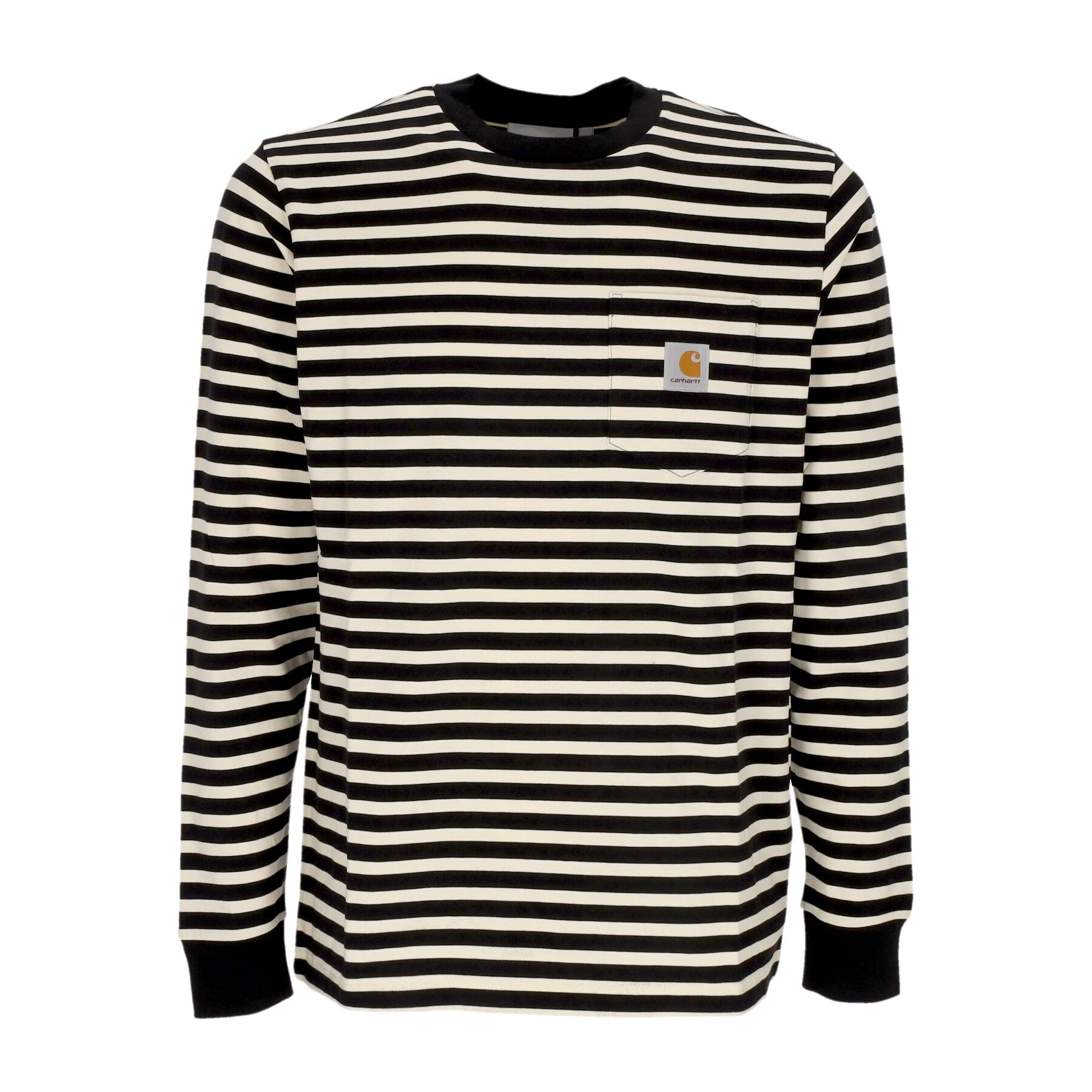 Carhartt Wip, Maglietta Manica Lunga Uomo L/s Seidler Pocket Tee, Seidler Stripe/salt/black