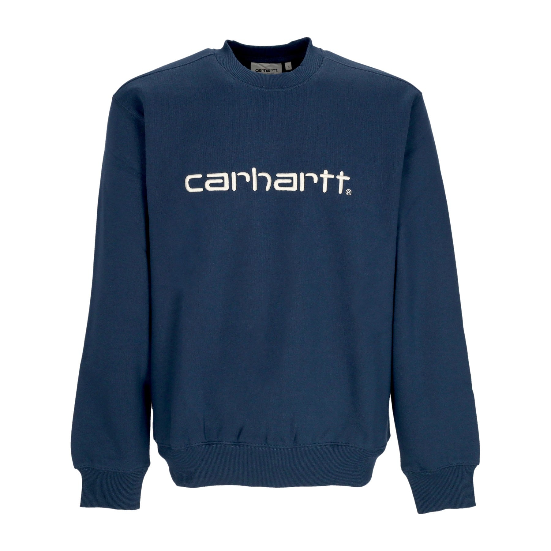 Carhartt Wip, Felpa Girocollo Uomo Logo Crewneck, Squid/salt