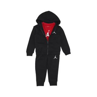 Jordan, Set Felpa+pantalone+tshirt Bambino Essentials Full Zip Box Set, Black