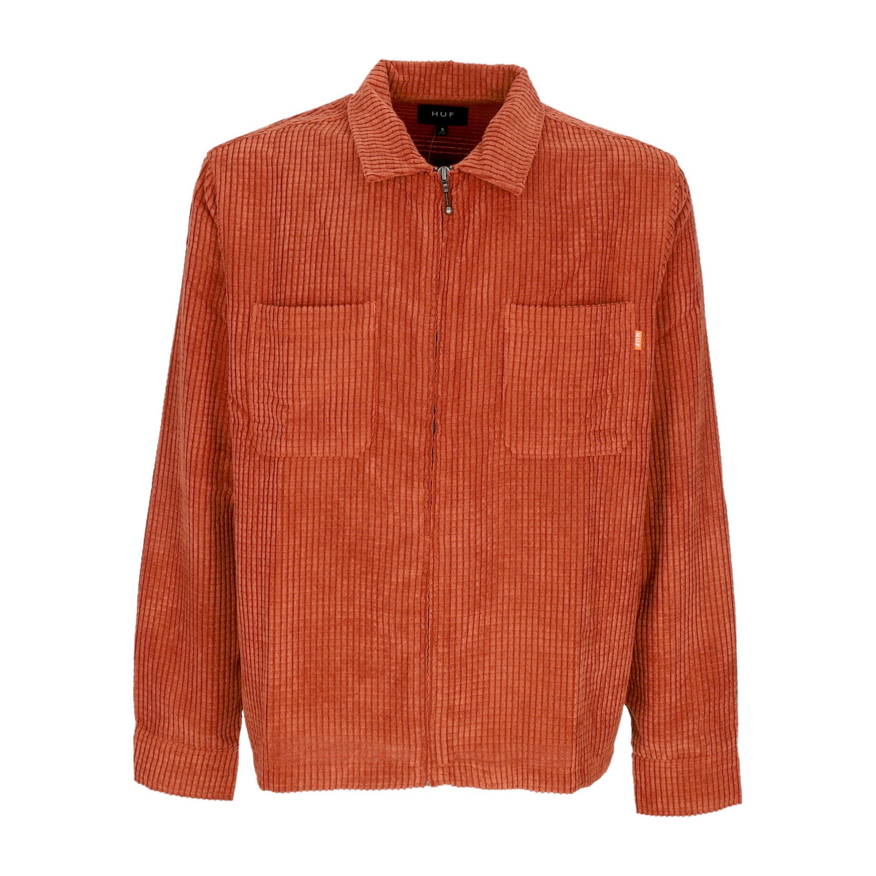 Huf, Camicia Manica Lunga Uomo Cornelius Zip Shirt, Rust
