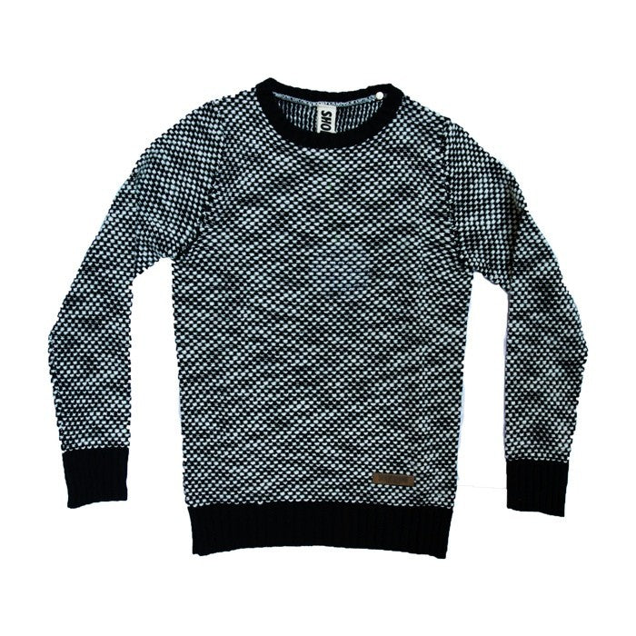 Maglione Uomo Shoeshine Sweater Wool "a5fu18 Maglia Girocollo Fantasia Lana" Black/white Unico