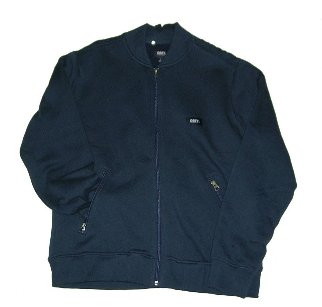 Obey, Felpa Girocollo Uomo Obey Sweatshirt Varsity Zip "oscar Zip Up Speciality" Navy, Unico