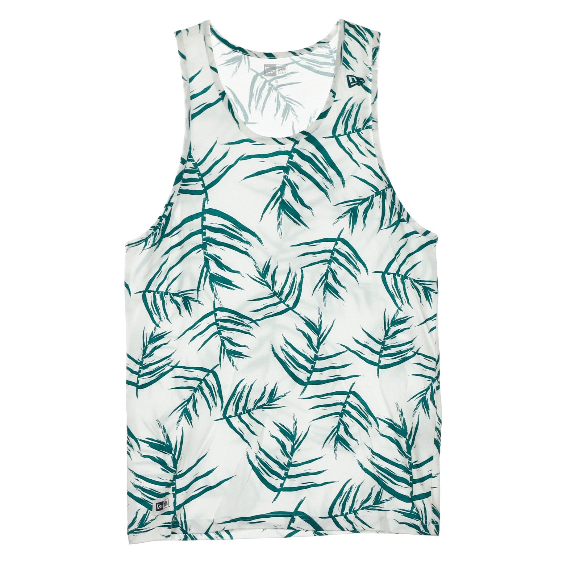 New Era, Canotta Uomo Sandwash Aop Tank, Bianco/verde