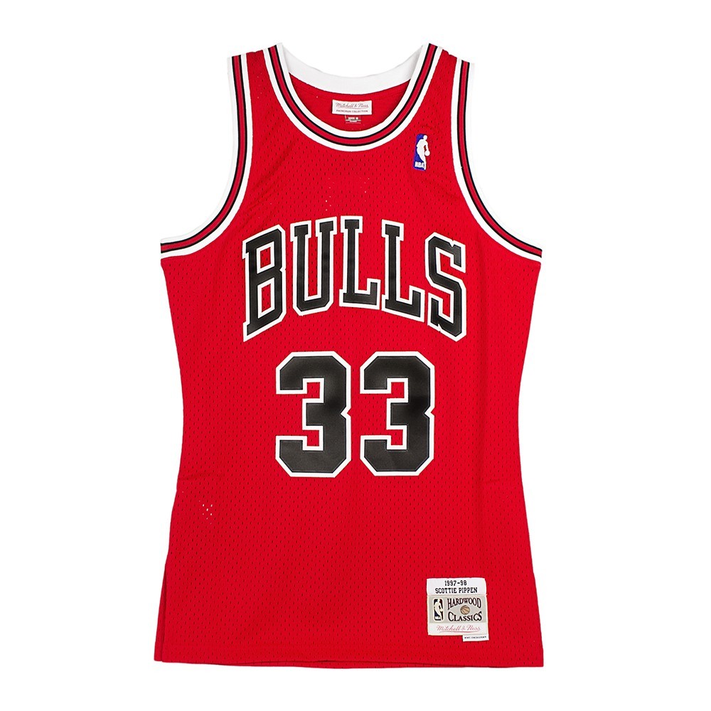 Canotta Basket Uomo Nba Swingman Jersey No 33 Scottie Pippen 1997-98 Chibul Road Red/white