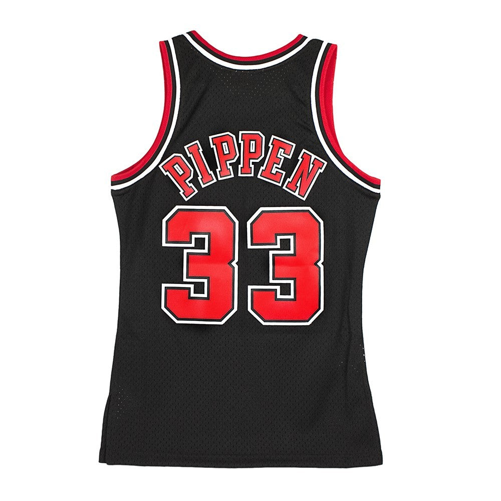 Men's Basketball Tank Top Nba Swingman Jersey Hardwood Classics No 33 Scottie Pippen 1995-96 Chibul Alternate 2 Black/red