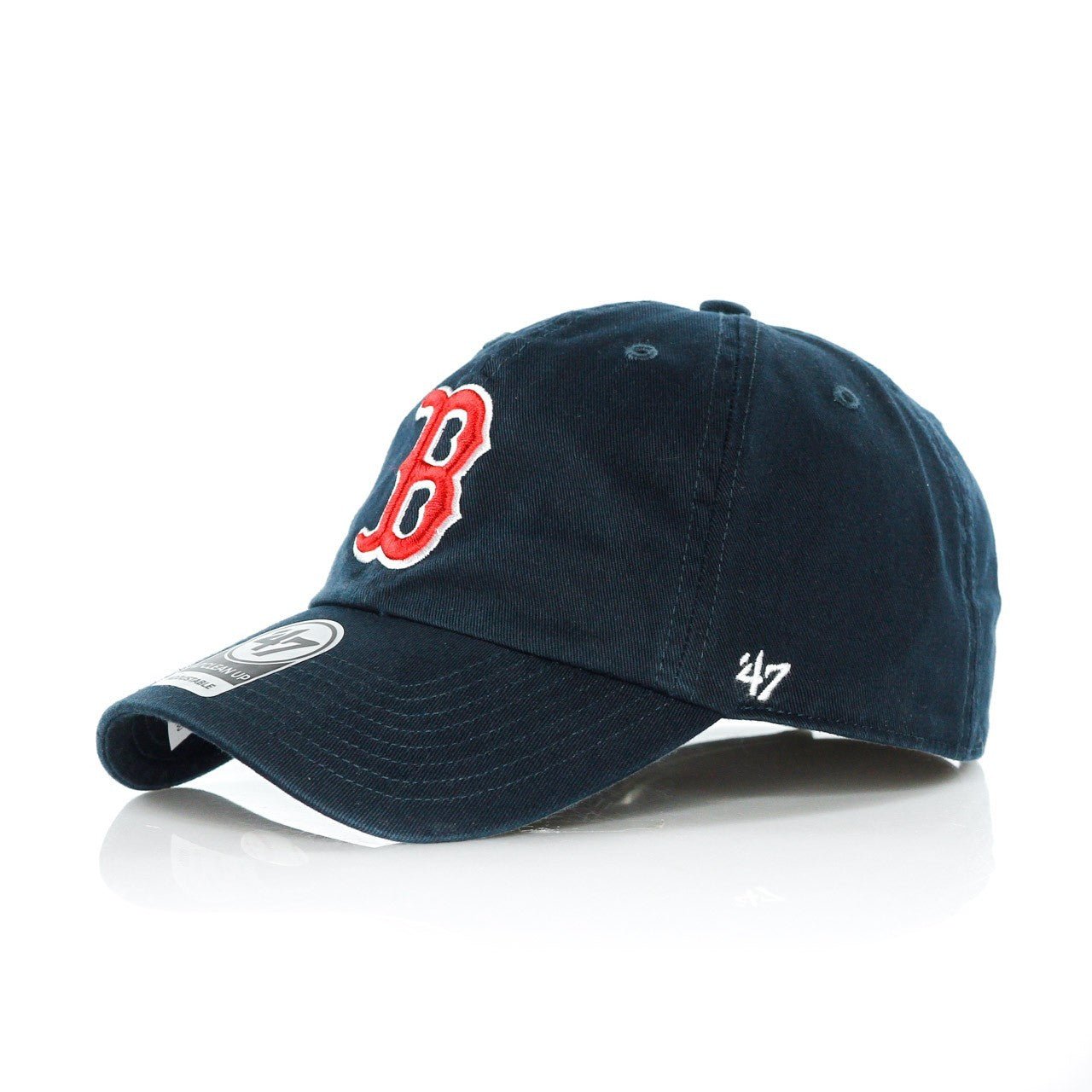 47 Brand, Cappellino Visiera Curva Uomo Mlb Clean Up Bosred, Navy/red/white