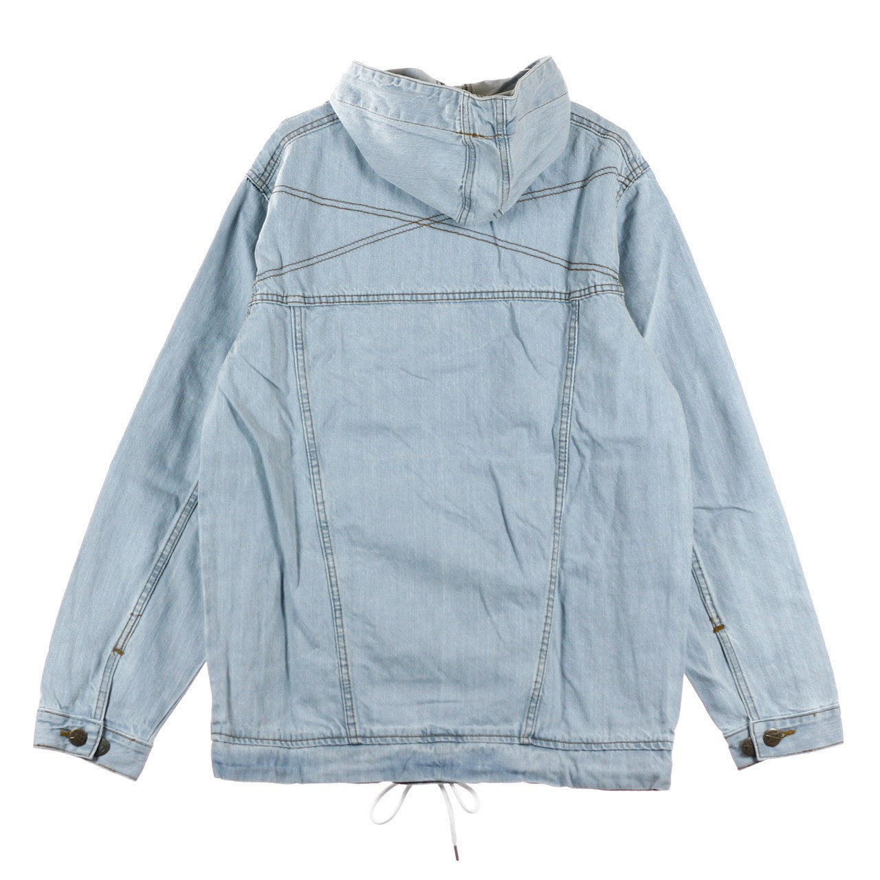 Herren-Denim-Anorak-Jacke in heller Stonewash-Optik