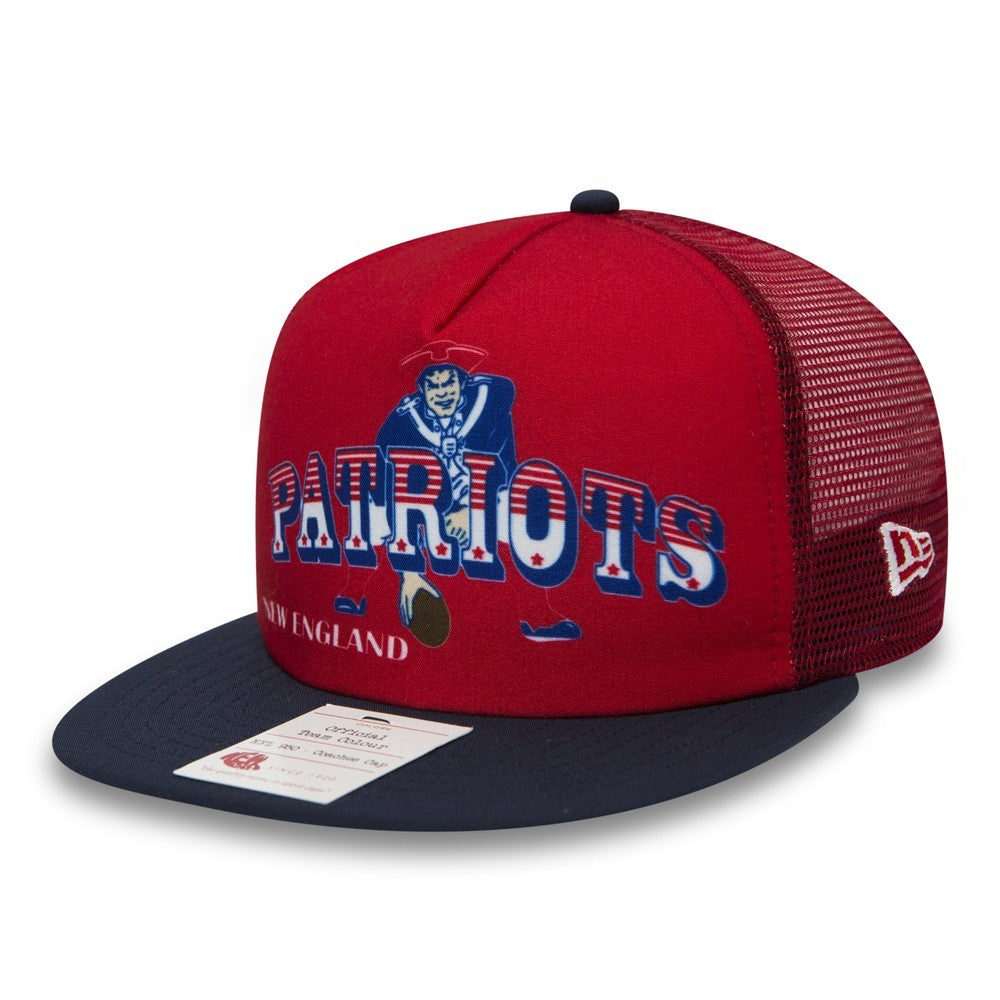 New Era, Cappellino Visiera Piatta Uomo Heritage Nfl Trucker Neepat 950, Rosso/navy