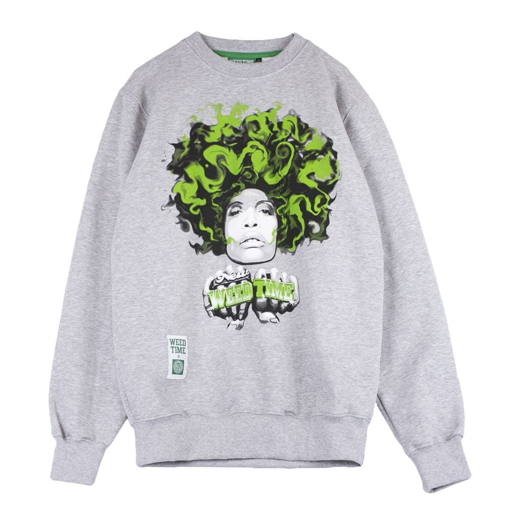 Herren-Sweatshirt mit Rundhalsausschnitt Lady In Green Crewneck Grey Melange