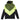 Dolly Noire, Felpa Cappuccio Zip Uomo Volo, Black/fluo Green