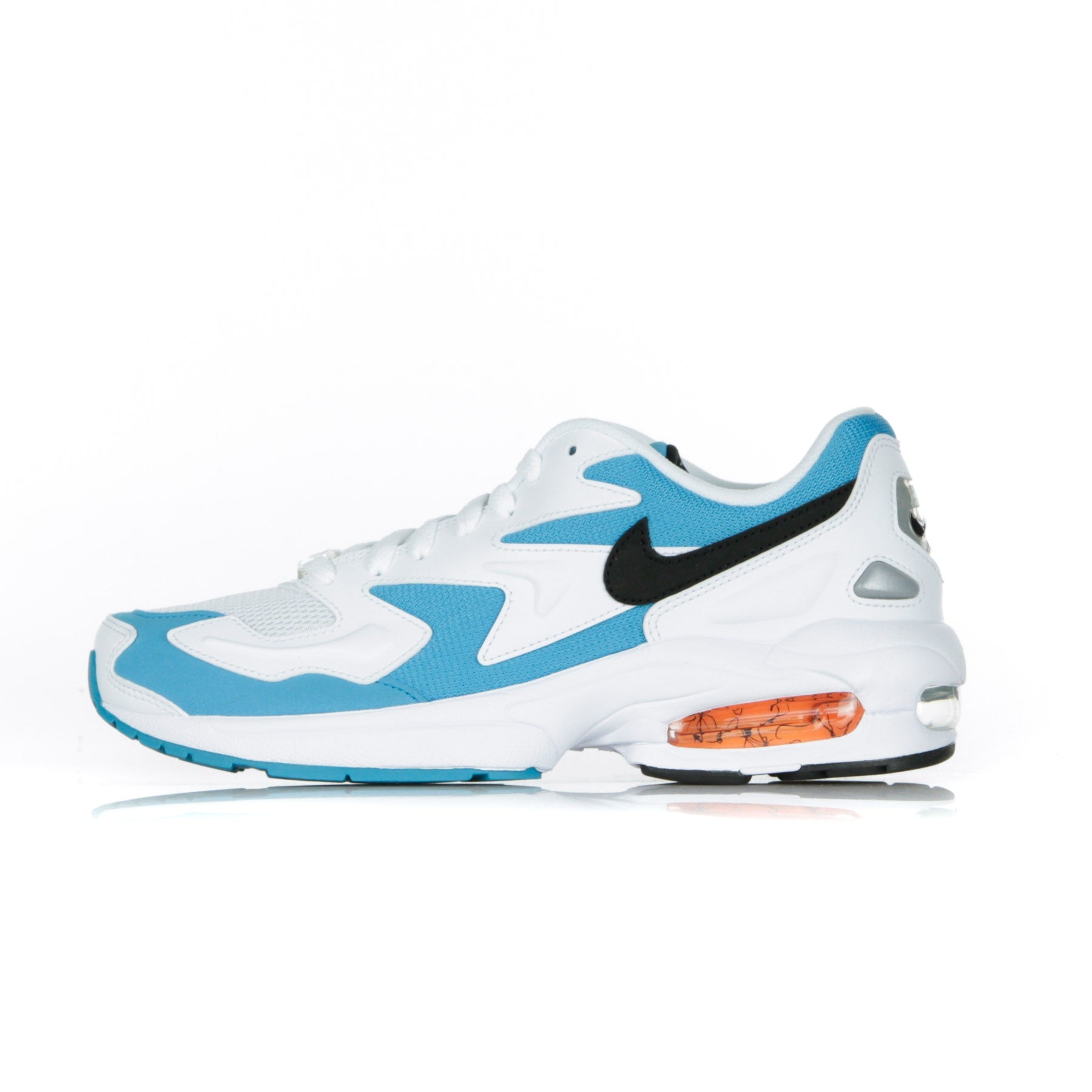 Nike, Scarpa Bassa Uomo Air Max 2 Light, White/black/blue Lagoon/laser Orange