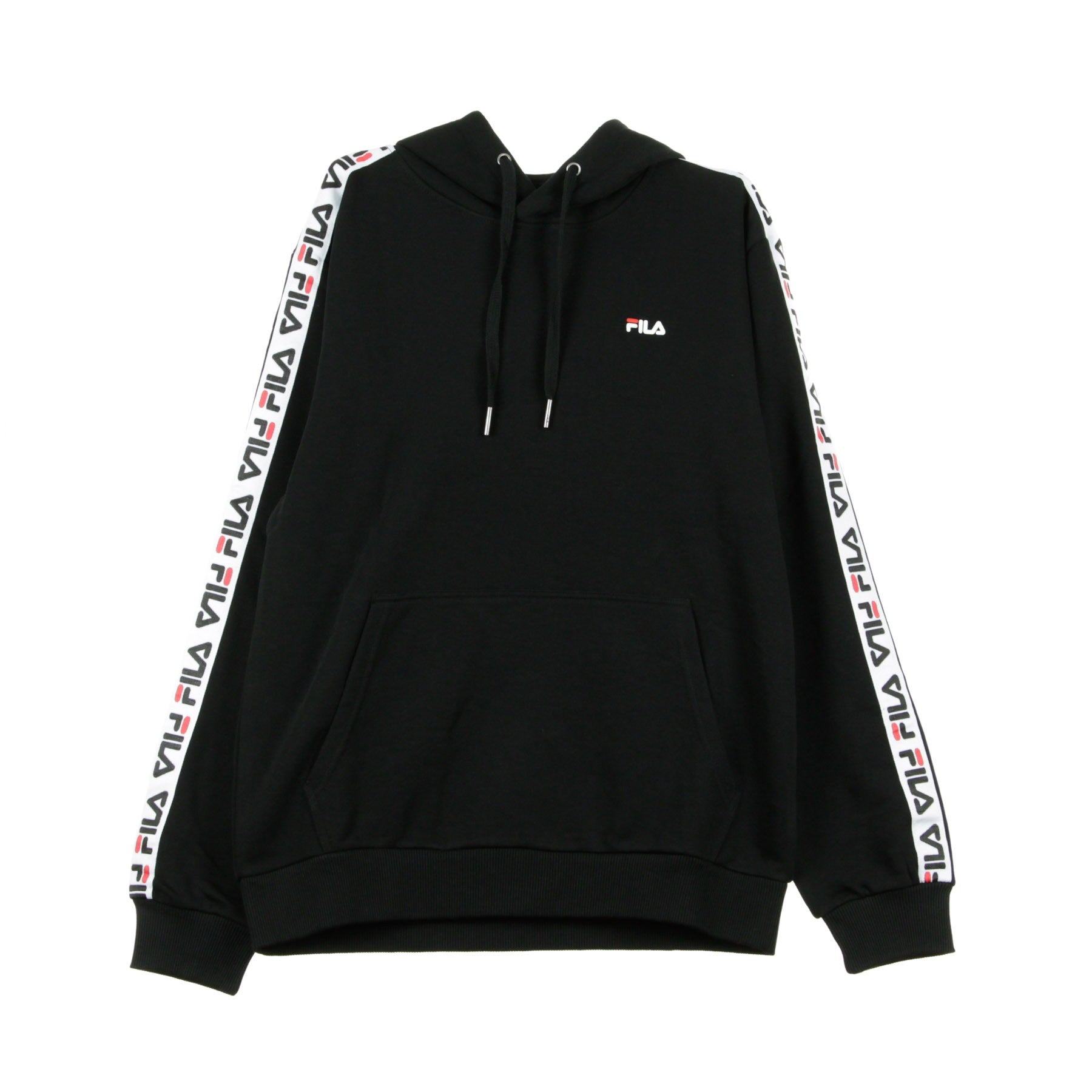 Fila, Felpa Leggera Cappuccio Uomo David Taped Hoodie, Black