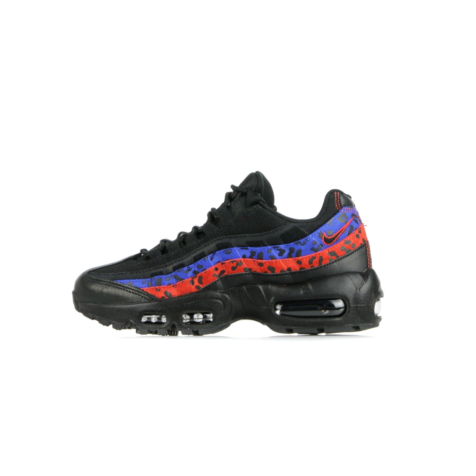 Nike, Scarpa Bassa Donna Wmns Air Max 95 Prm Animal, Black/black/habanero Red/racer Blue