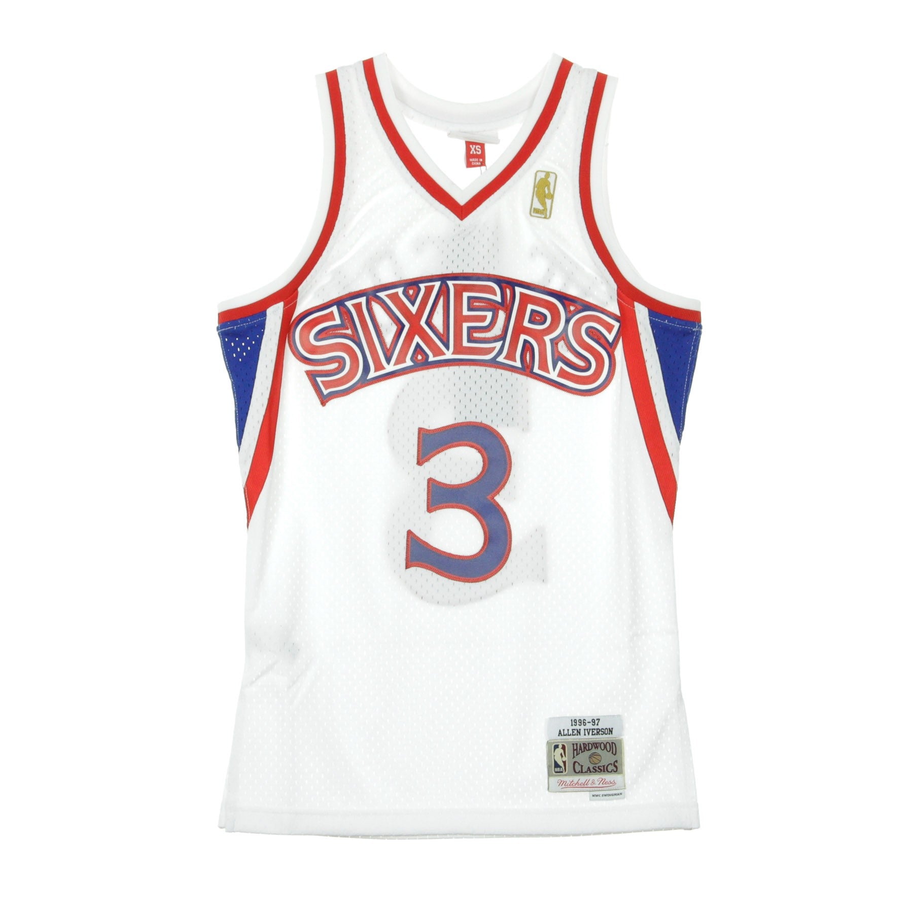 Mitchell & Ness, Canotta Basket Uomo Nba Swingman Jersey Hardwood Classics No 3 Allen Iverson 1996-97 Phi76e Home, Original Team Colors