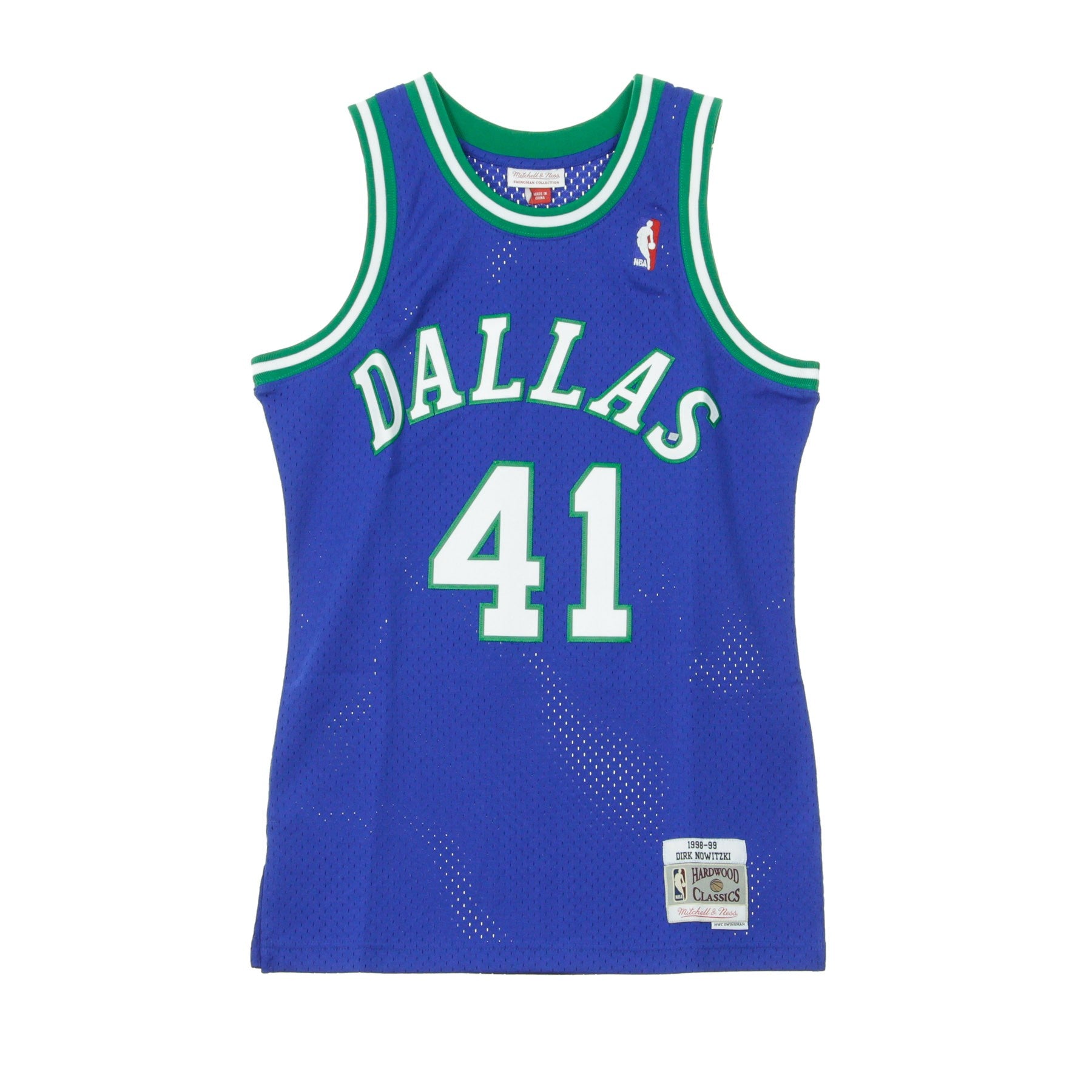 Mitchell & Ness, Canotta Basket Uomo Nba Swingman Jersey Hardwood Classics No 41 Dirk Nowitzki 1998-99 Dalmav Road, Original Team Colors