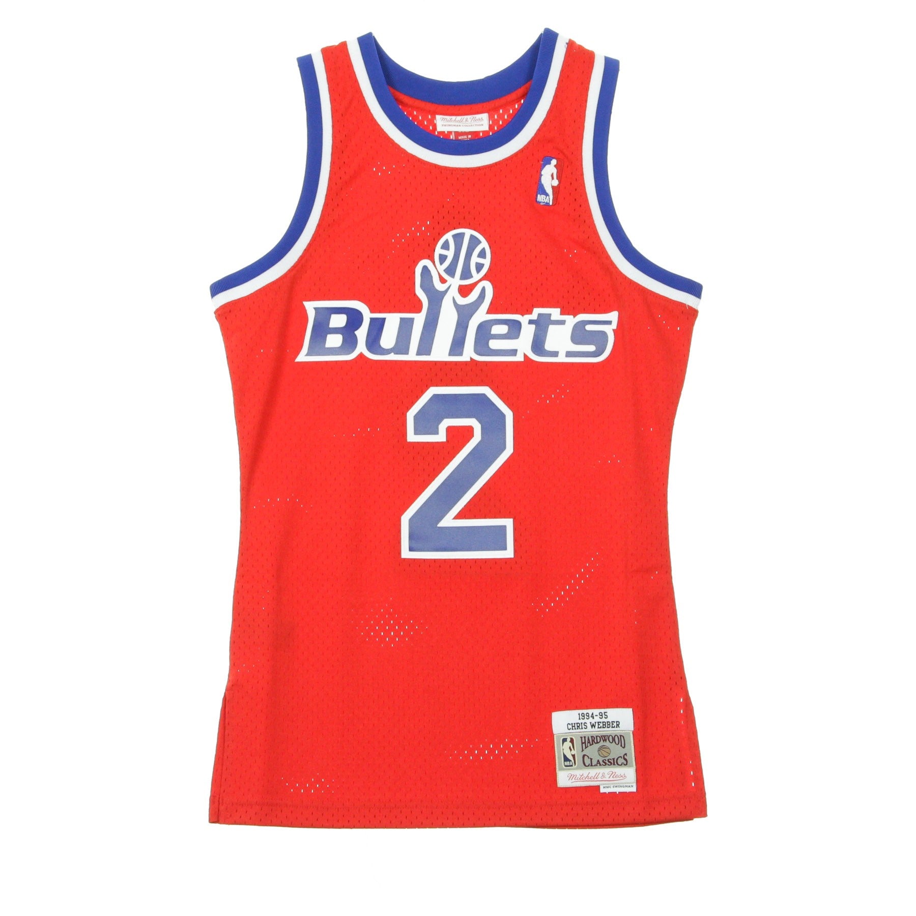 Mitchell & Ness, Canotta Basket Uomo Nba Swingman Jersey Chris Webber No.2 1994-95 Wasbul Road, Original Team Colors