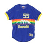 Mitchell & Ness, Casacca Girocollo Uomo Name & Number Mesh Crewneck Dickembe Mutombo No.55 Dennug, Original Team Colors