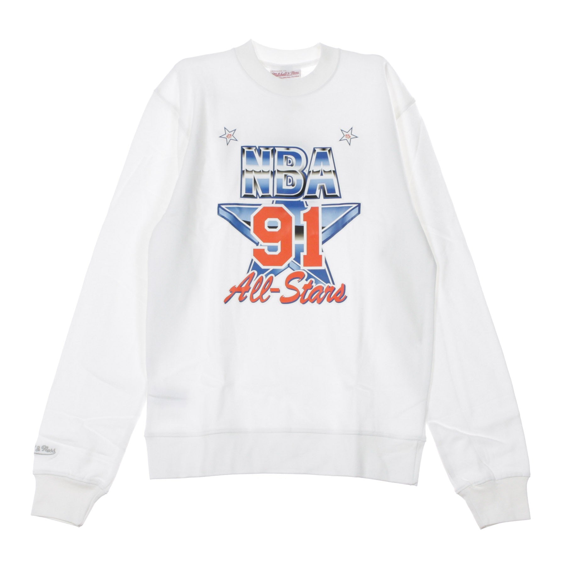 Mitchell & Ness, Felpa Girocollo Uomo Asg Crew Fleece All Star East 1991, White