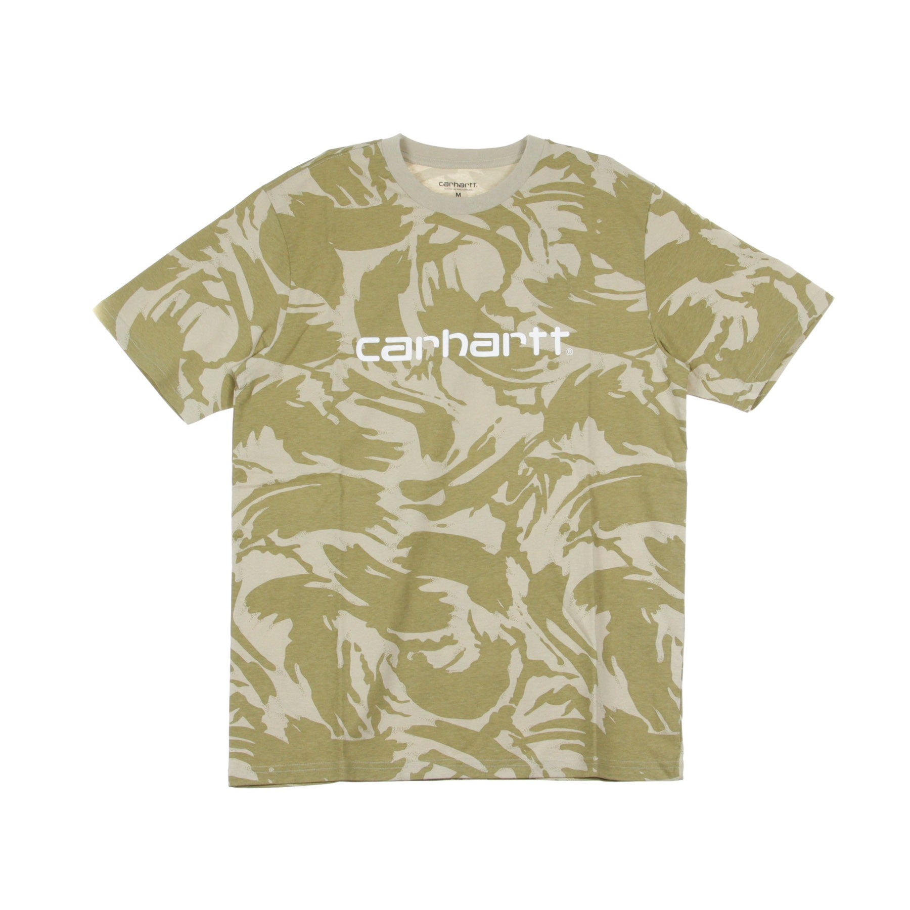 Maglietta Uomo Script Camo Brush/sandshell/white