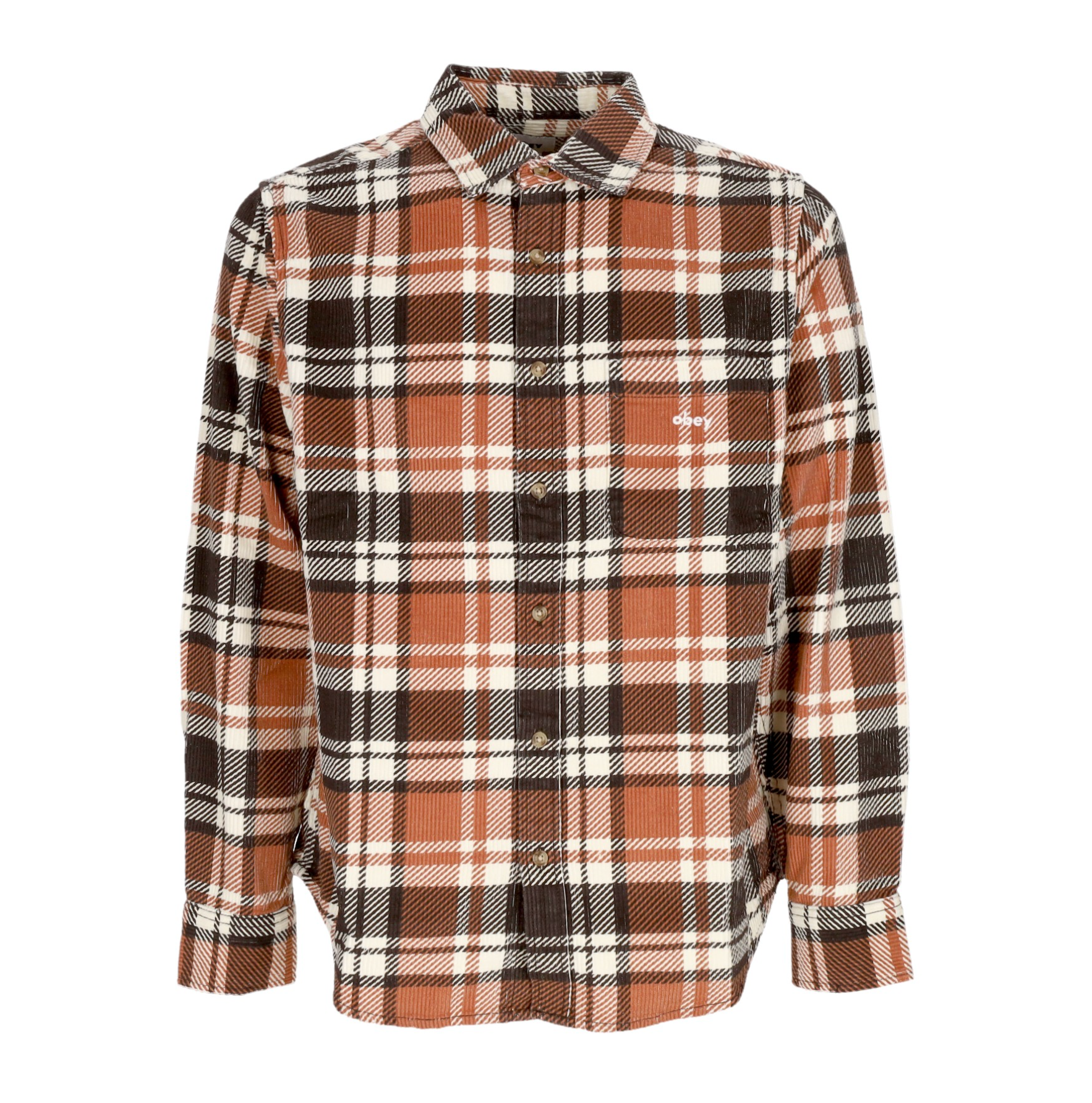 Camicia Manica Lunga Uomo Benny Cord Woven L/s Java Brown Multi