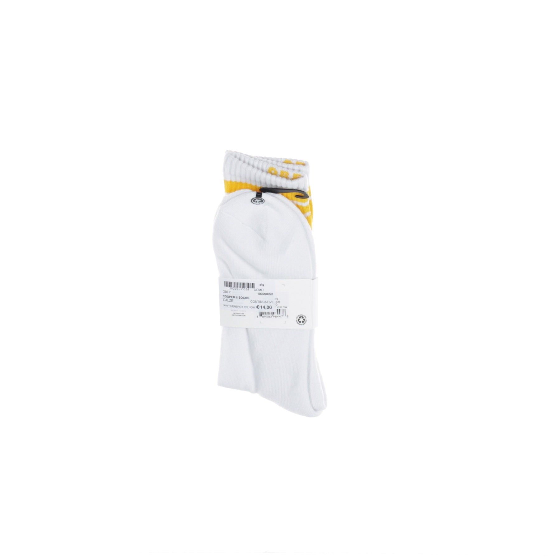 Calza Media Uomo Cooper Ii Socks White/energy Yellow 100260093