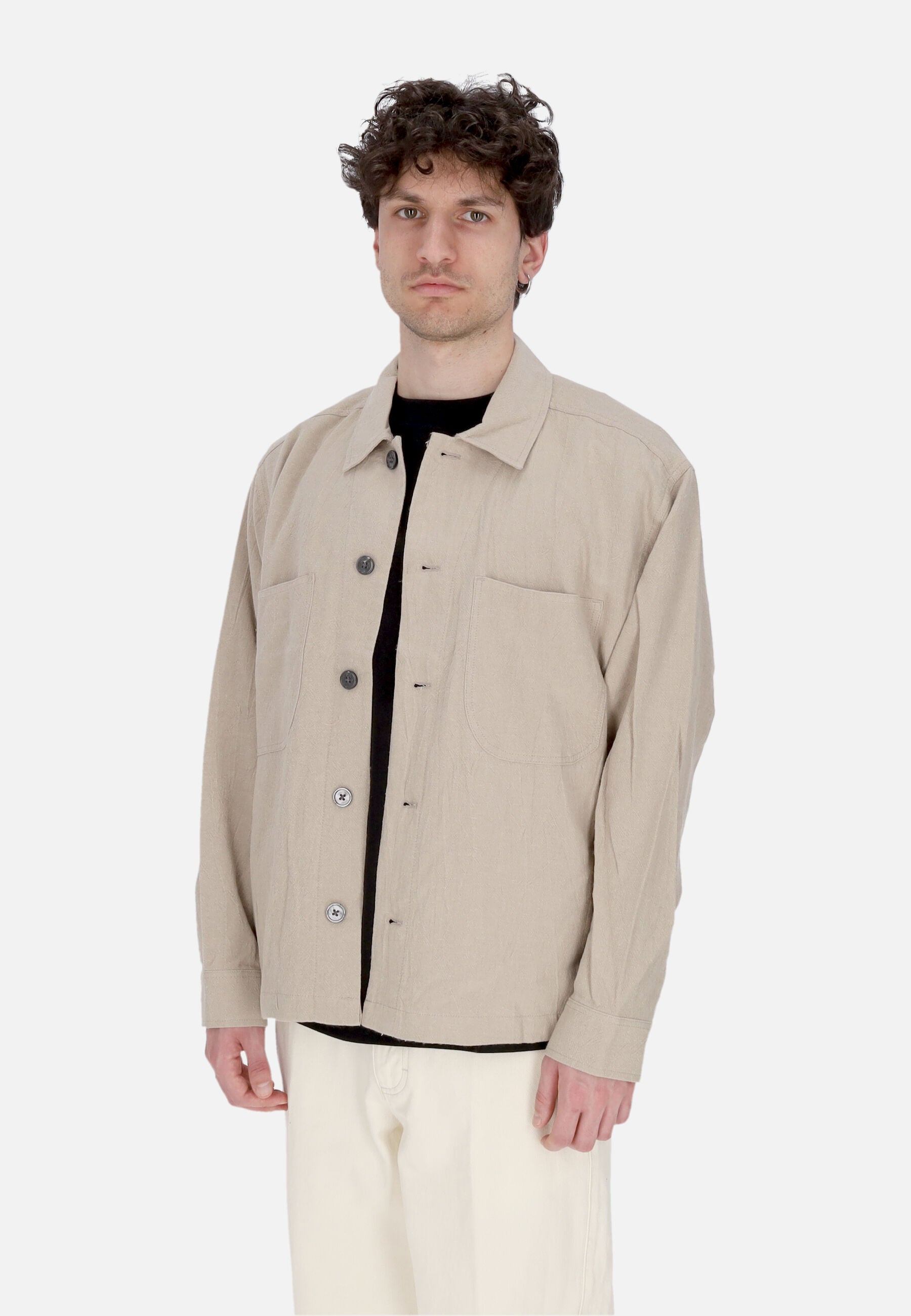 Camicia Manica Lunga Uomo Antonio Utility Shirt Jacket Oatmeal 121160055