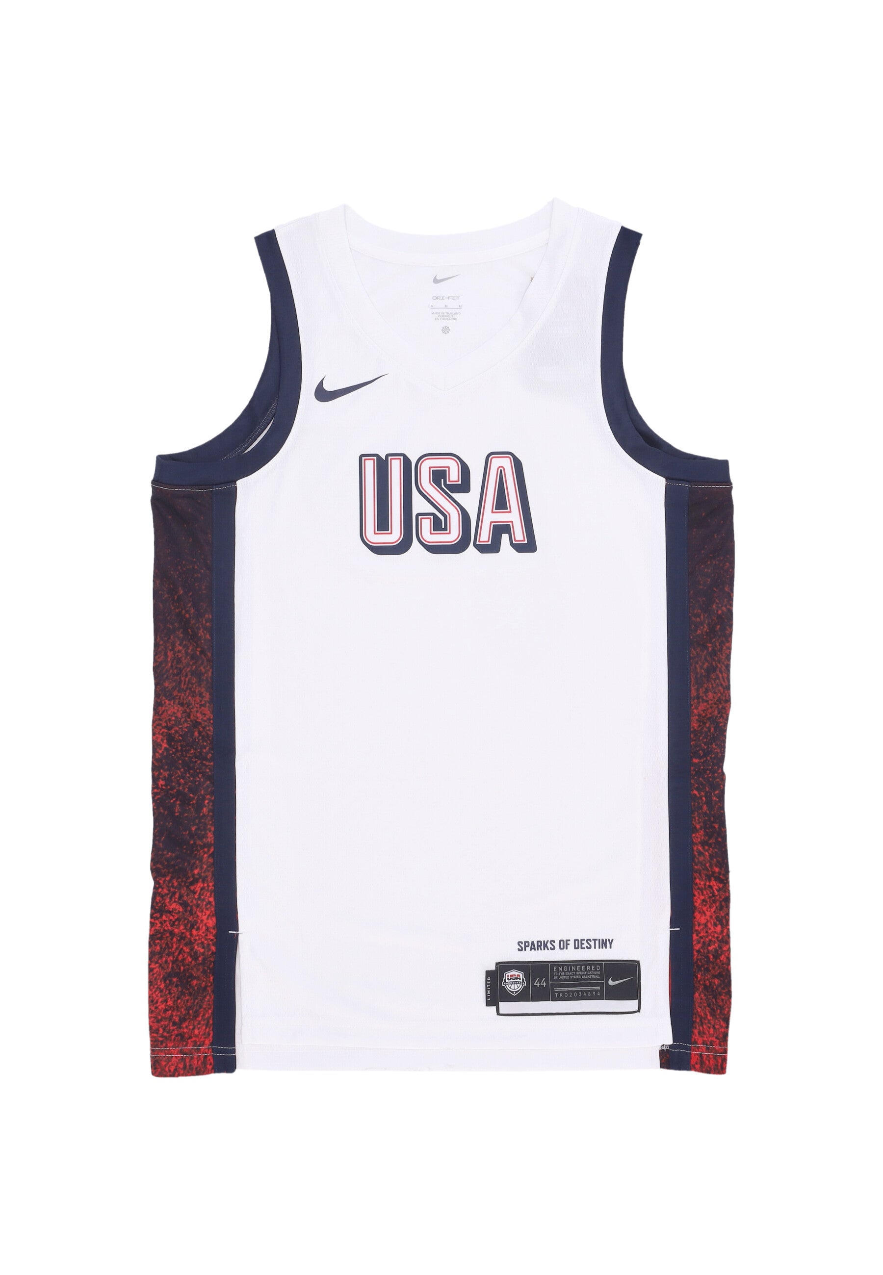 Canotta Basket Uomo Limited Home Basketball Jersey Team Usa White/sport Red/obsidian FV5517-100