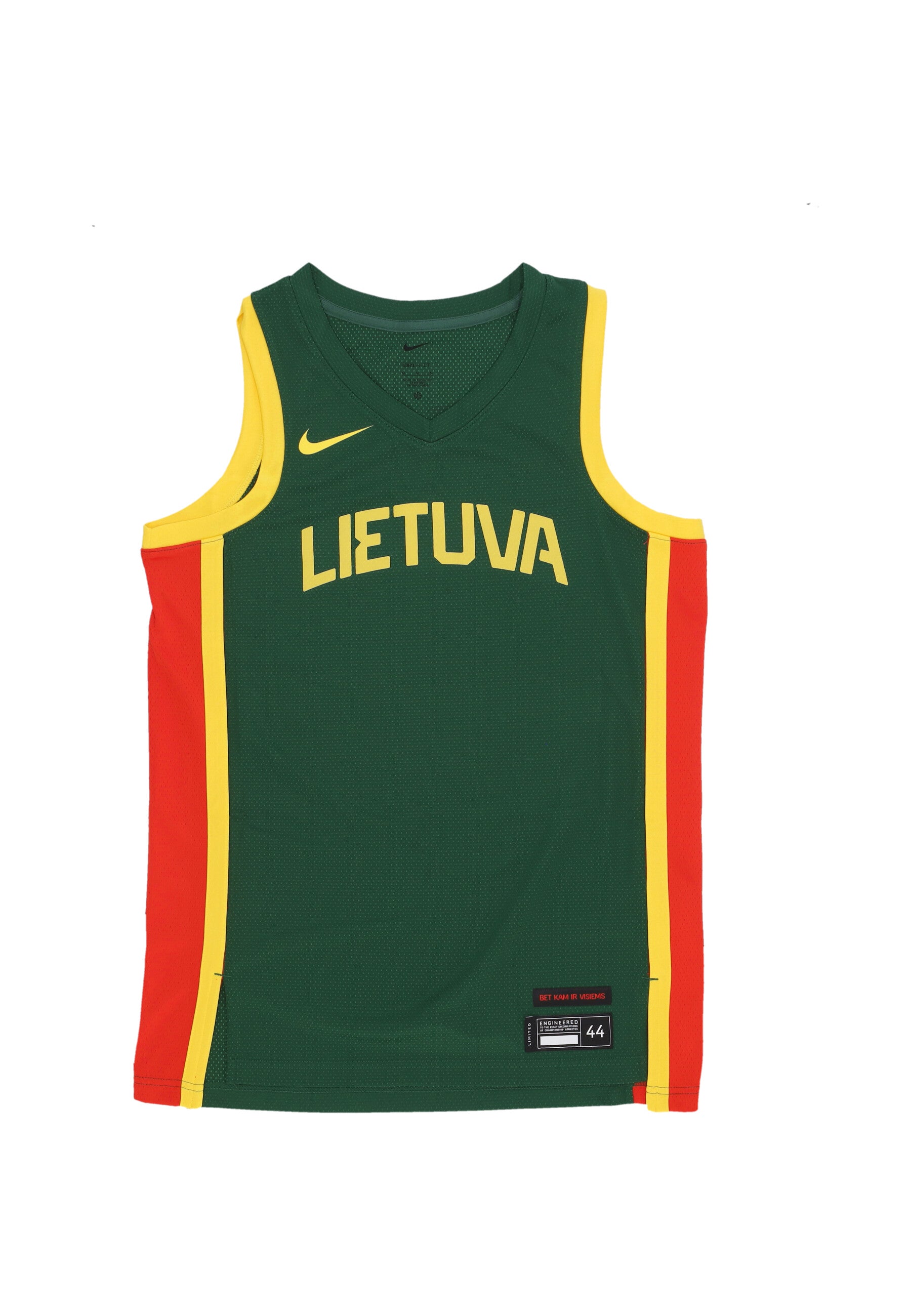 Canotta Basket Uomo Limited Road Basketball Jersey Team Lithuania Gorge Green/chile Red FQ0378-341