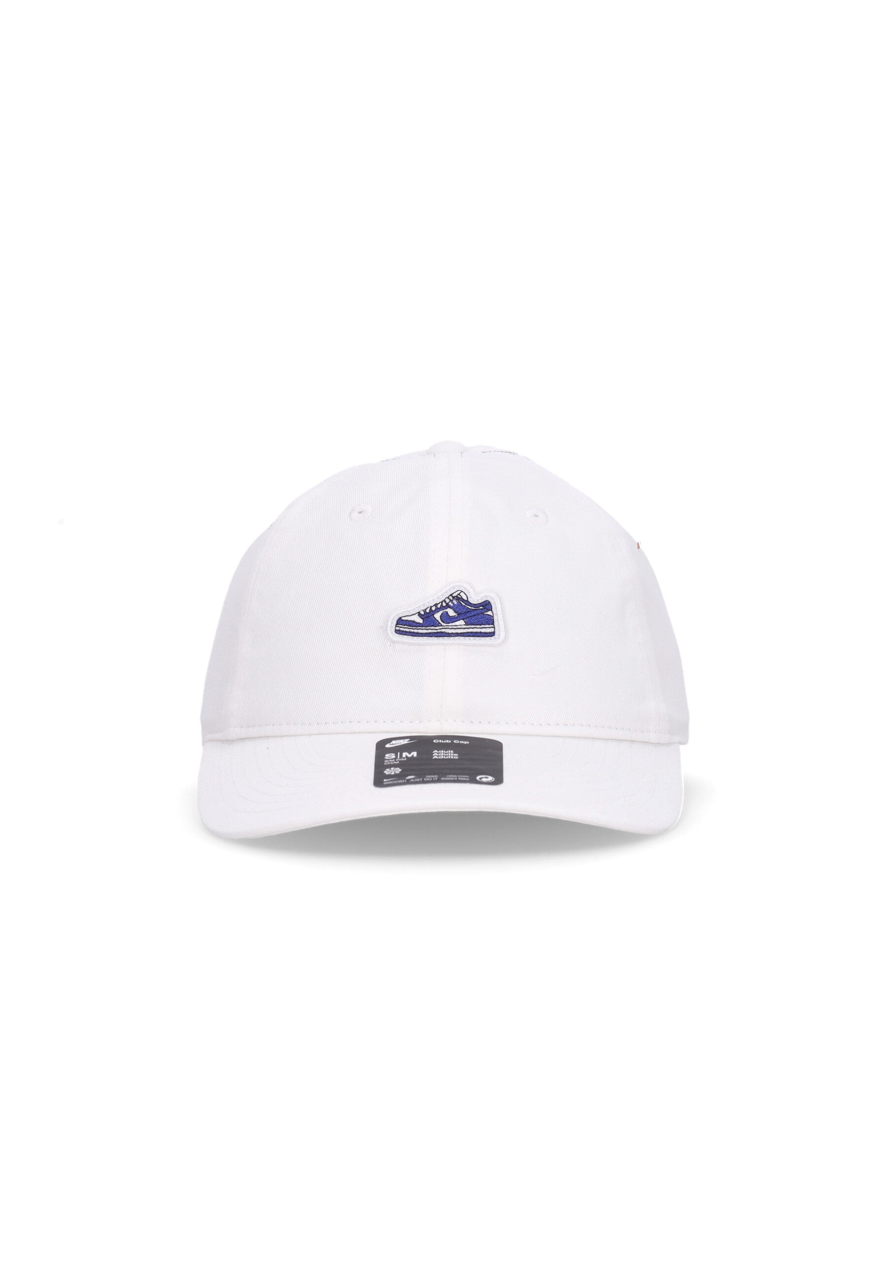 Cappellino Visiera Curva Uomo Club Unstructured Flat Bill Dunk Patch Cap White FN4404-100