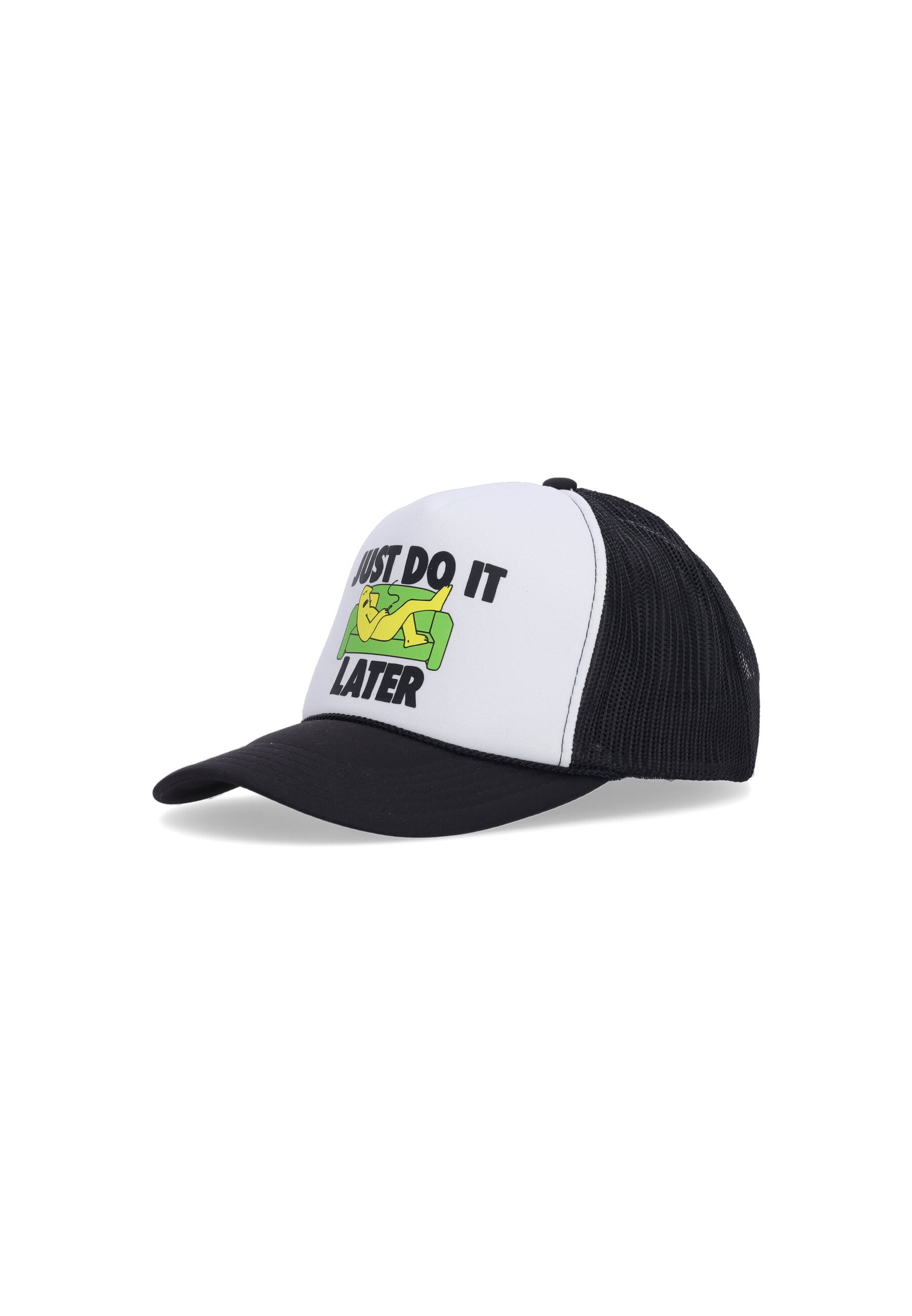 Cappellino Visiera Curva Uomo Secret Club Just Do It Later Trucker Hat White/black 390000462