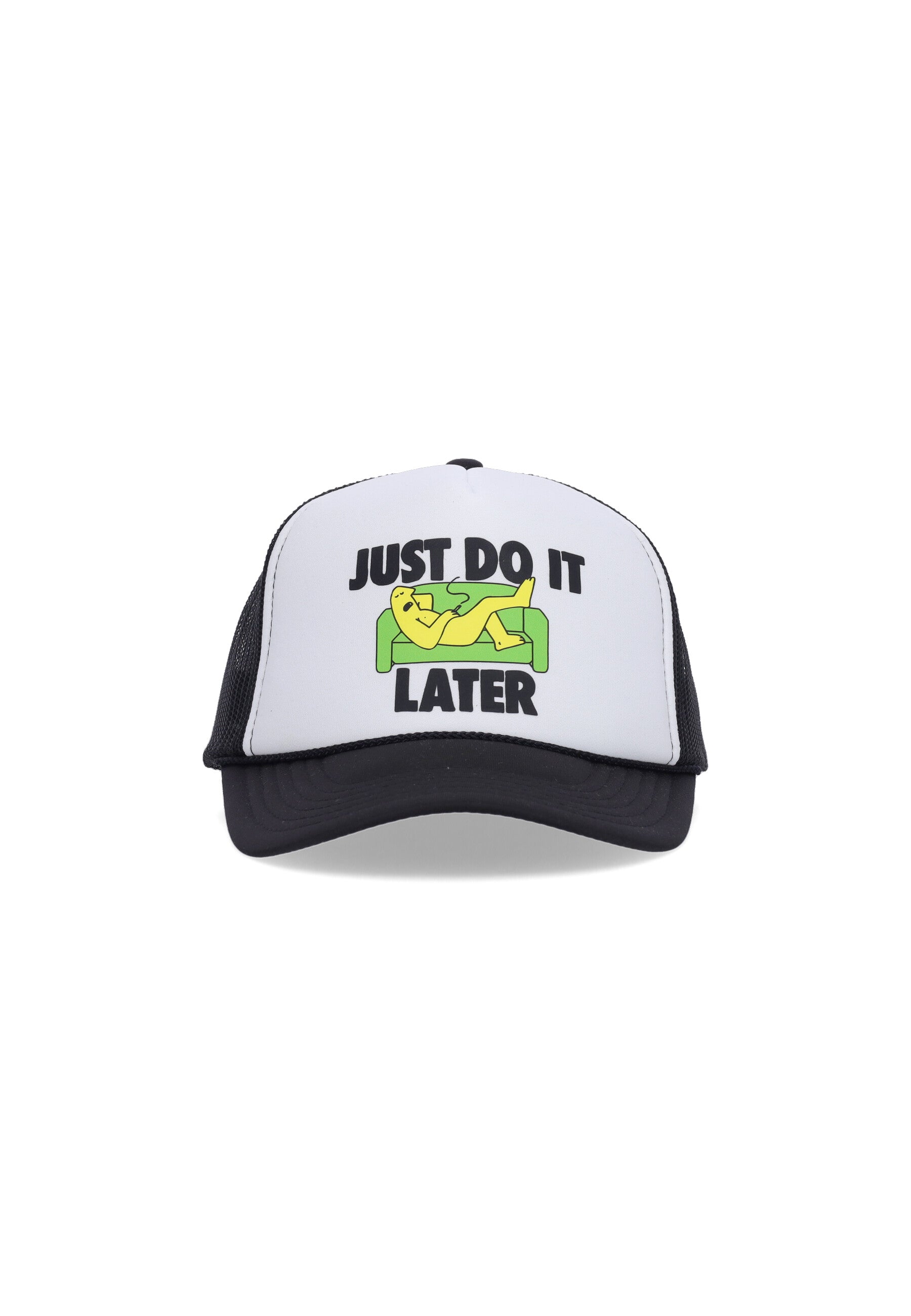 Cappellino Visiera Curva Uomo Secret Club Just Do It Later Trucker Hat White/black 390000462